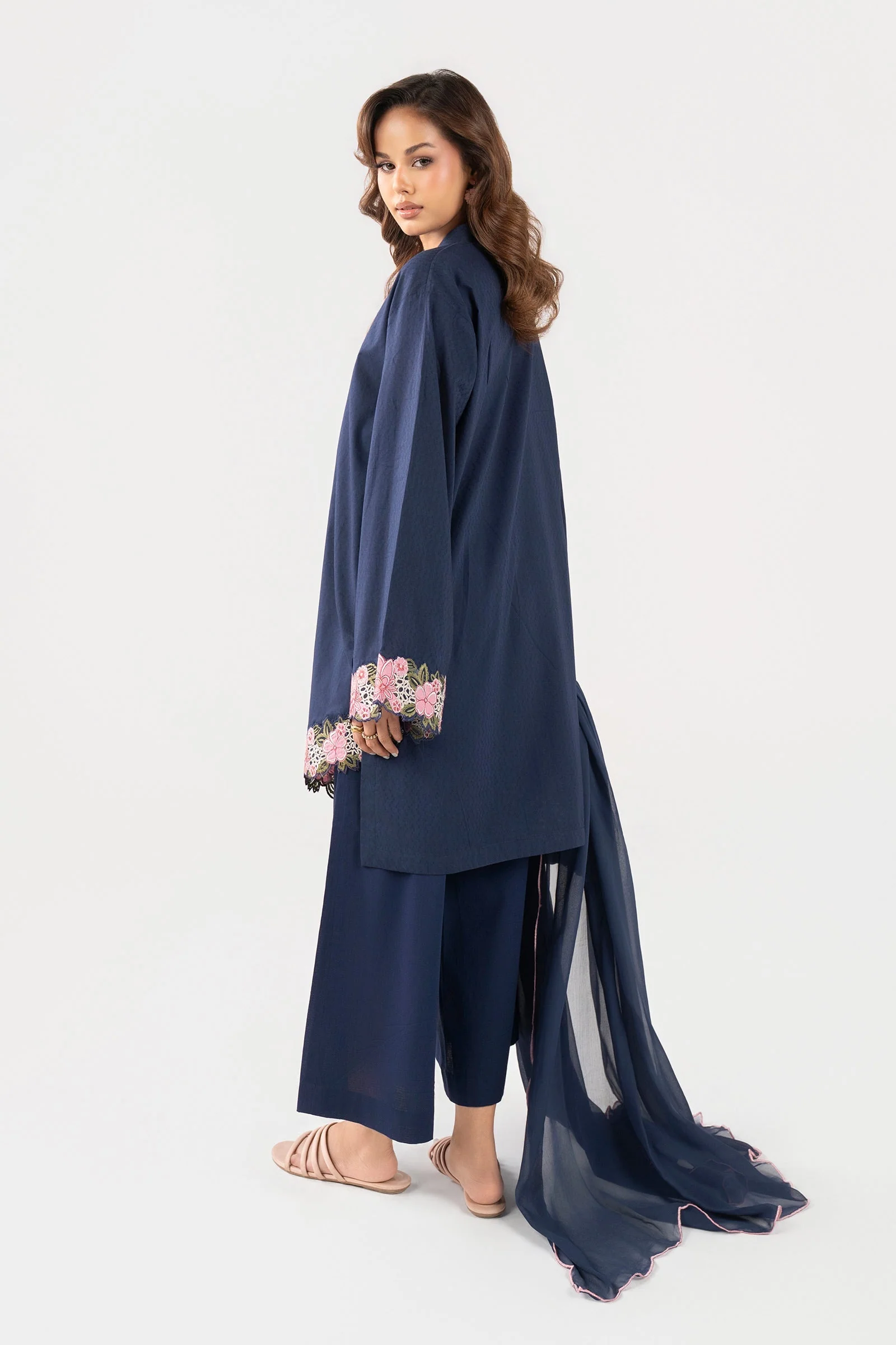 2 Pc Embroidered Dobby Cotton Suit - Image 7