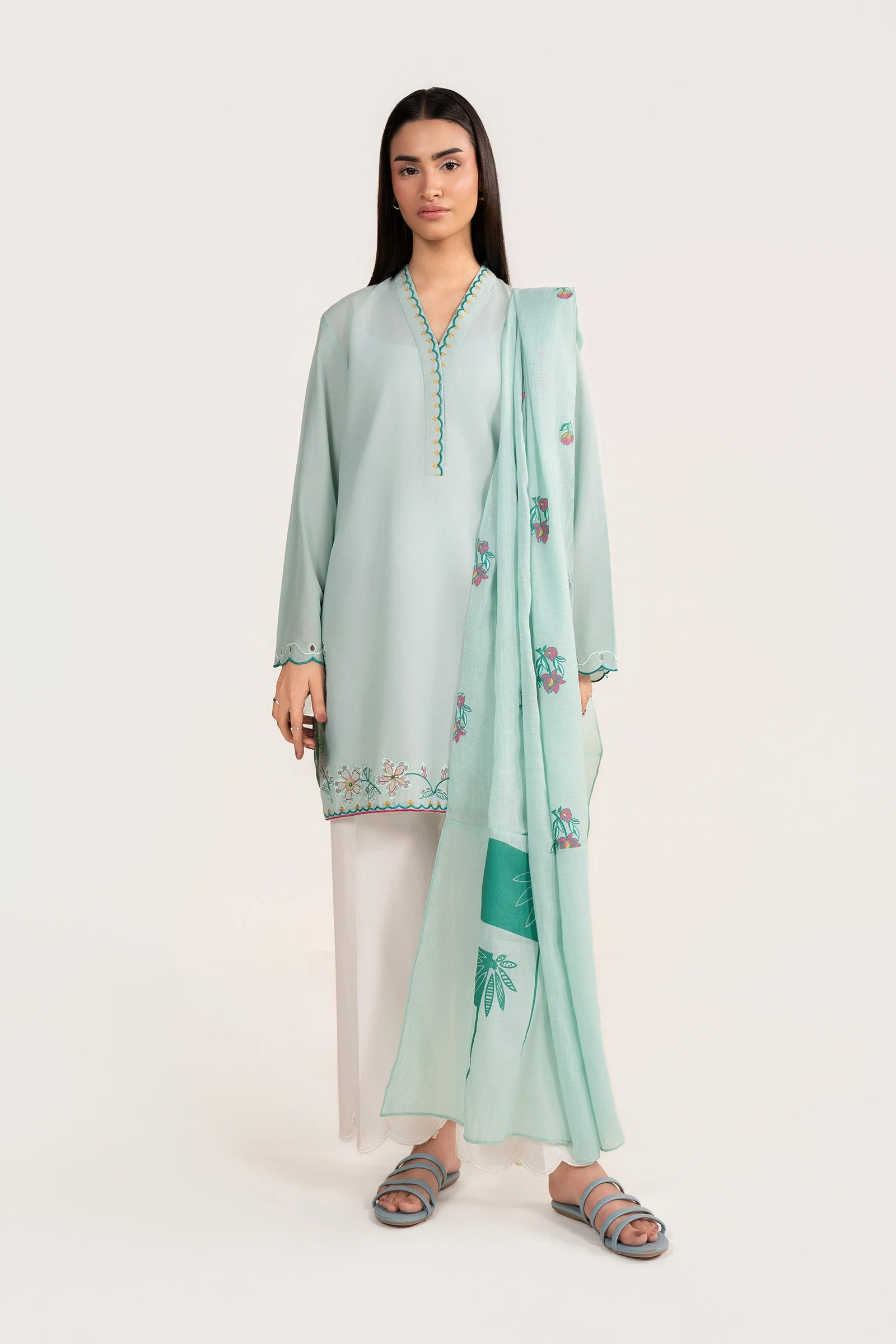 2 Pc Embroidered Lawn Suit - Image 2