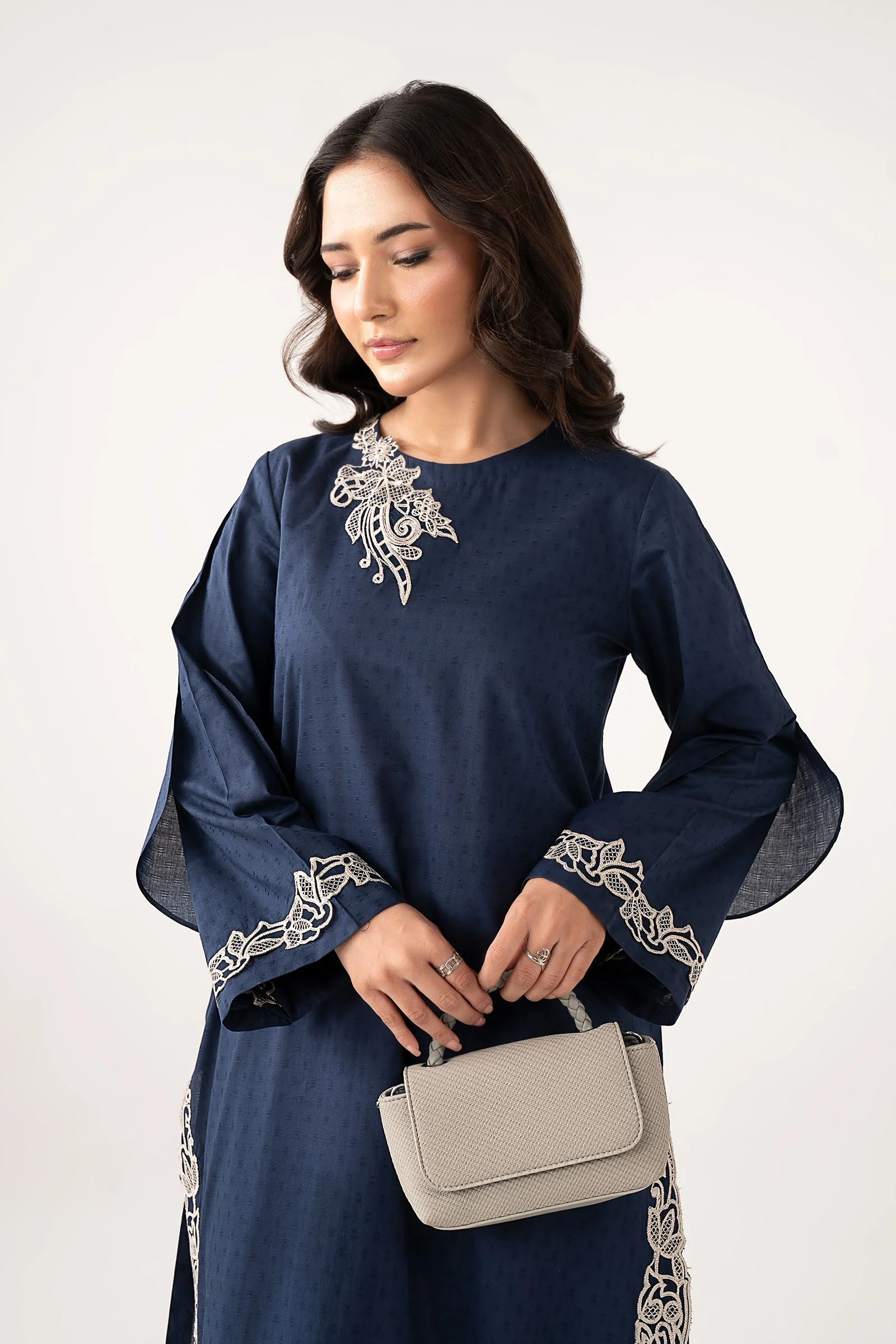 2 Pc Embroidered Dobby Cotton Suit - Image 3