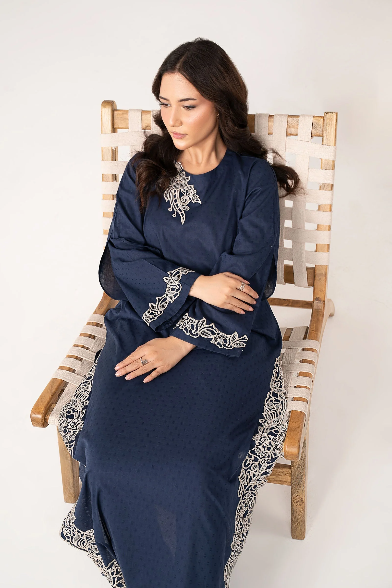2 Pc Embroidered Dobby Cotton Suit - Image 5