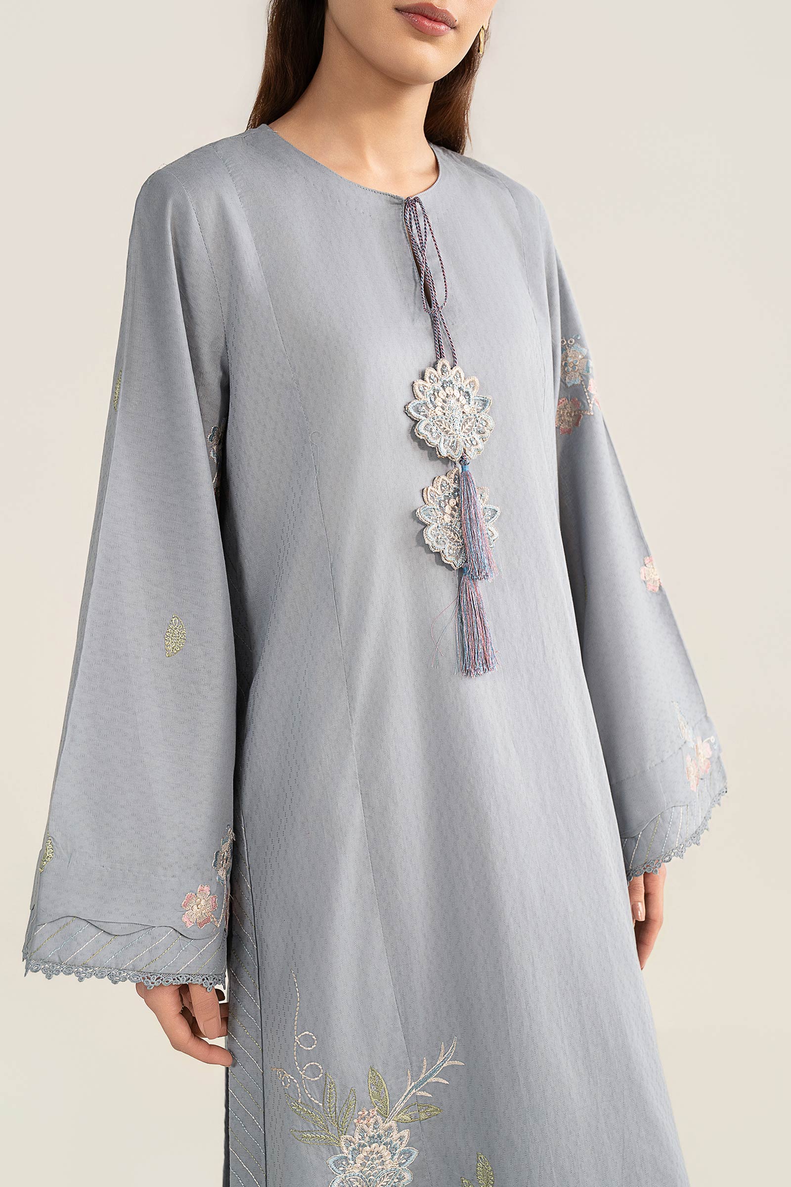 2 Pc Embroidered Dobby Cotton Suit - Image 4