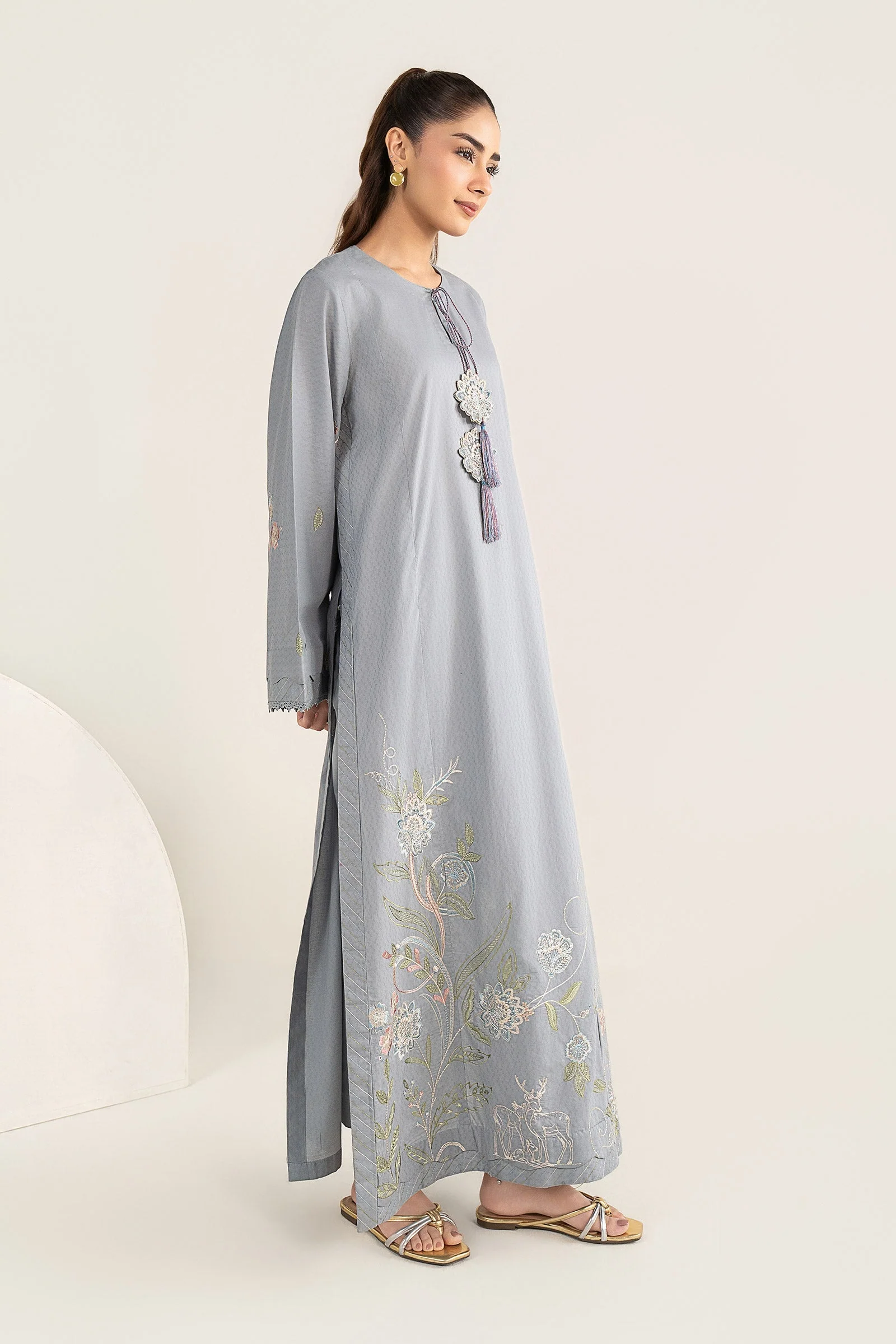 2 Pc Embroidered Dobby Cotton Suit - Image 7