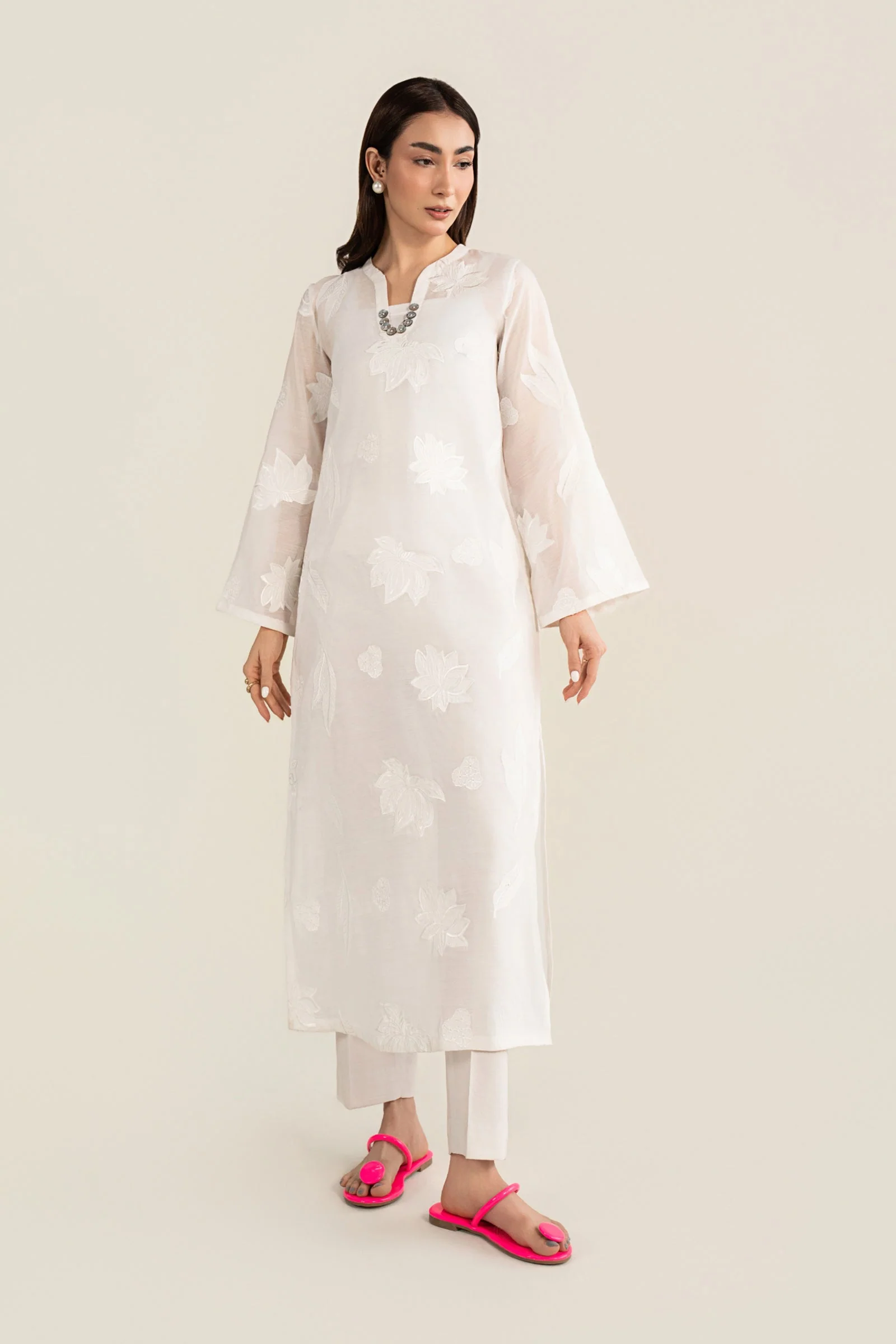 Embroidered Paper Lawn Shirt - Image 3