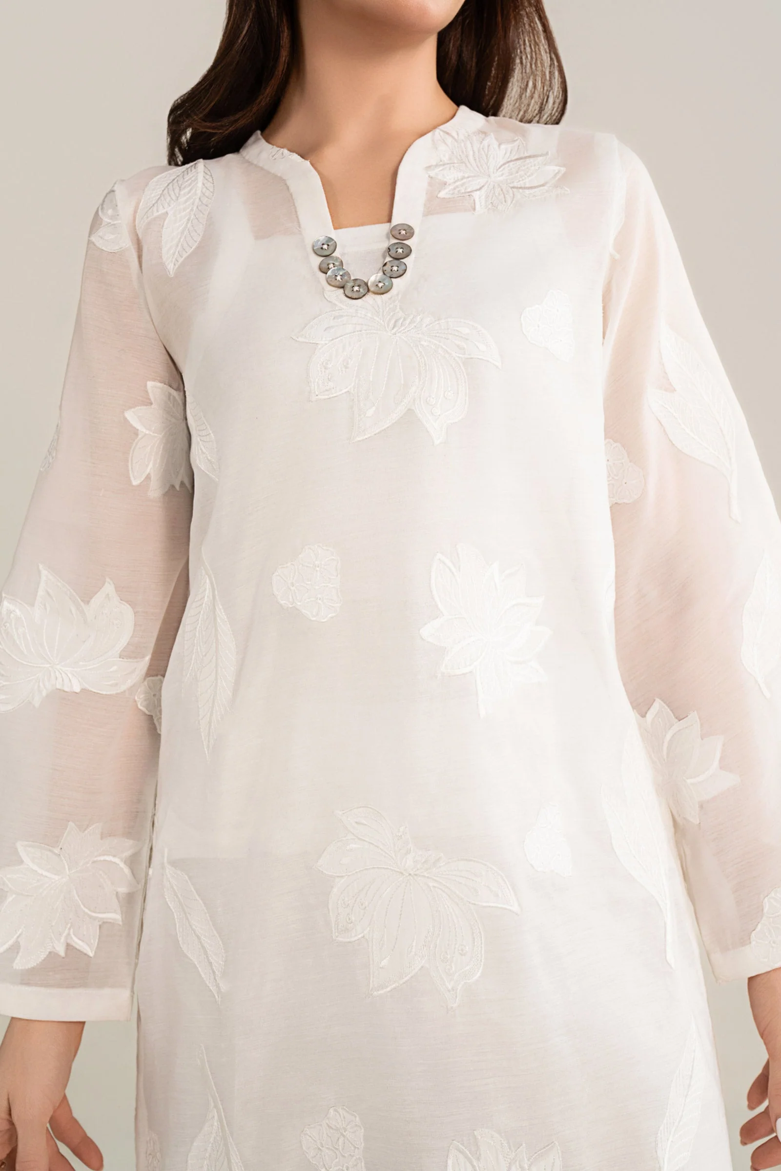 Embroidered Paper Lawn Shirt - Image 4