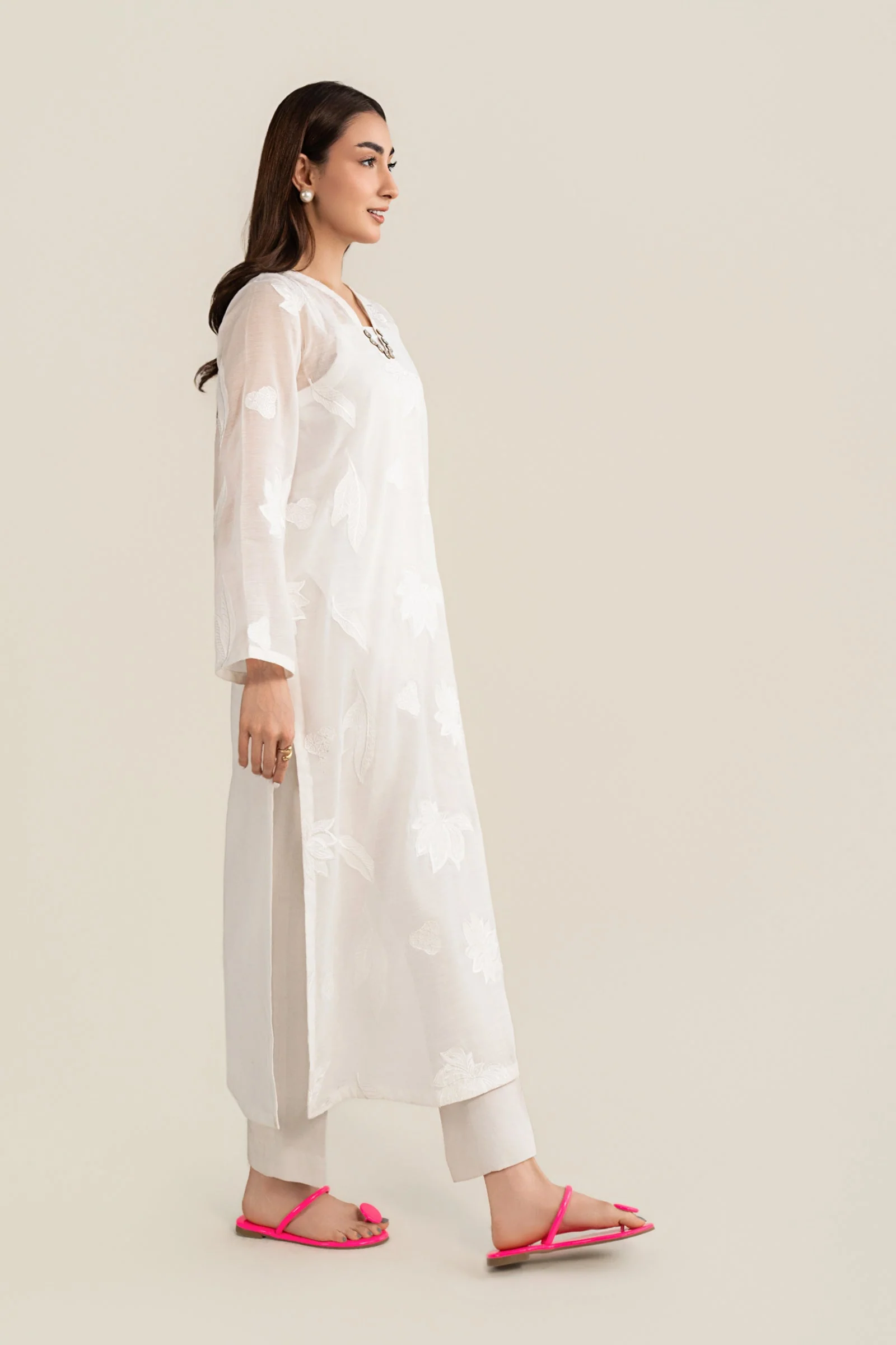 Embroidered Paper Lawn Shirt - Image 7