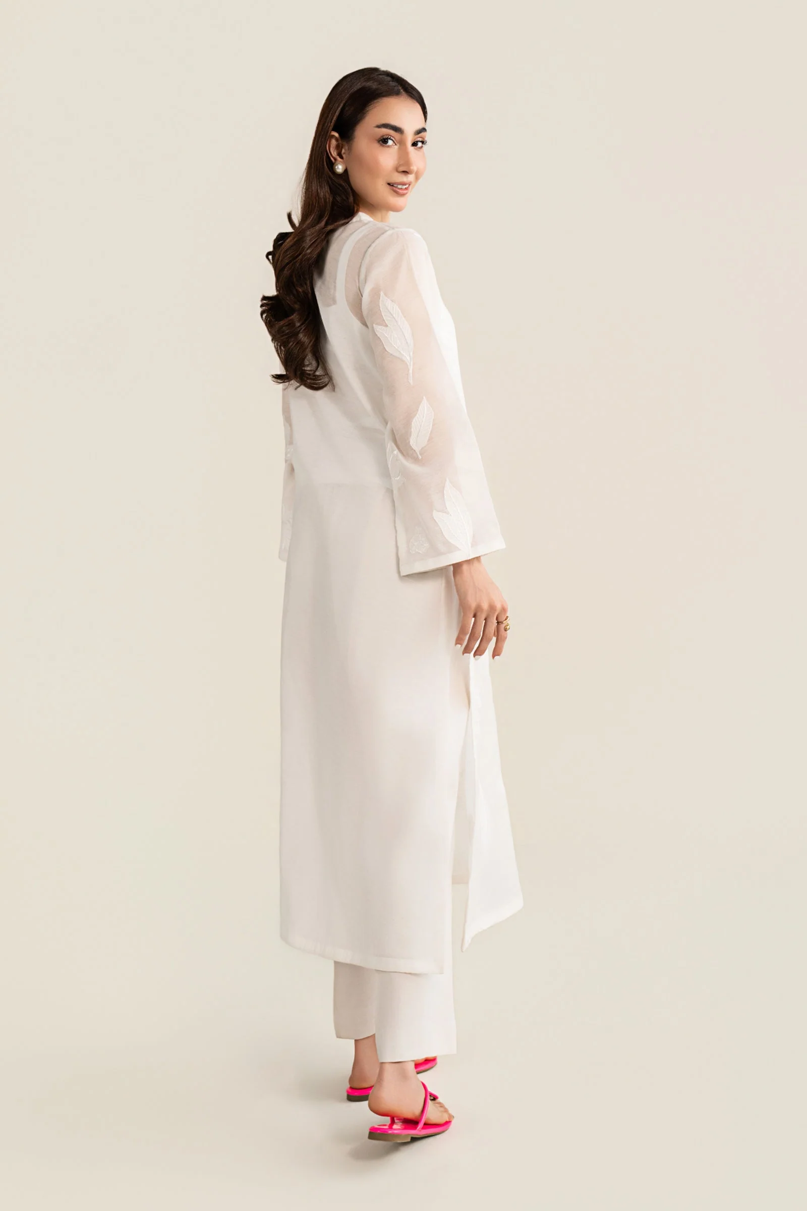 Embroidered Paper Lawn Shirt - Image 8