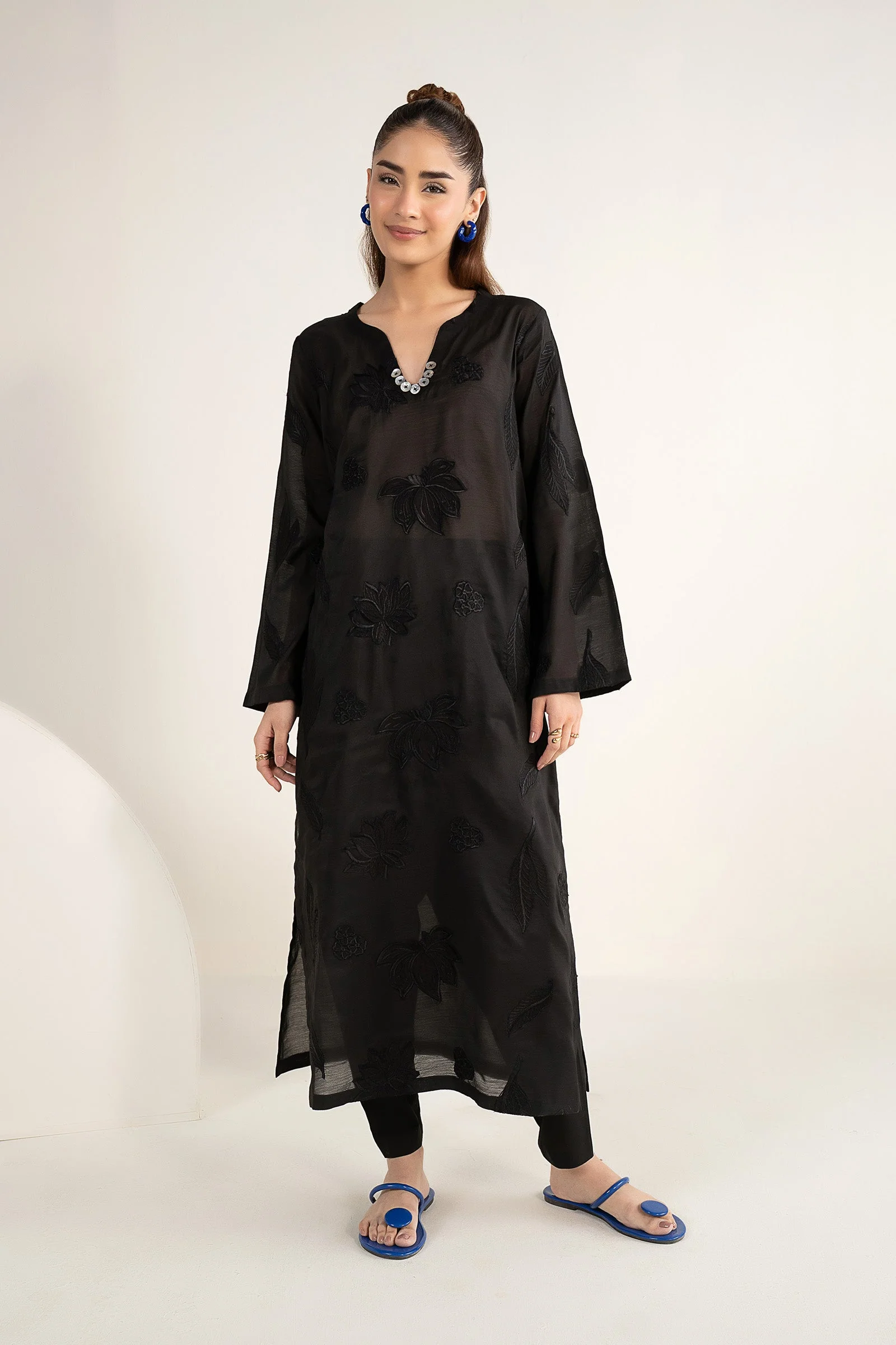 Embroidered Paper Lawn Shirt - Image 2