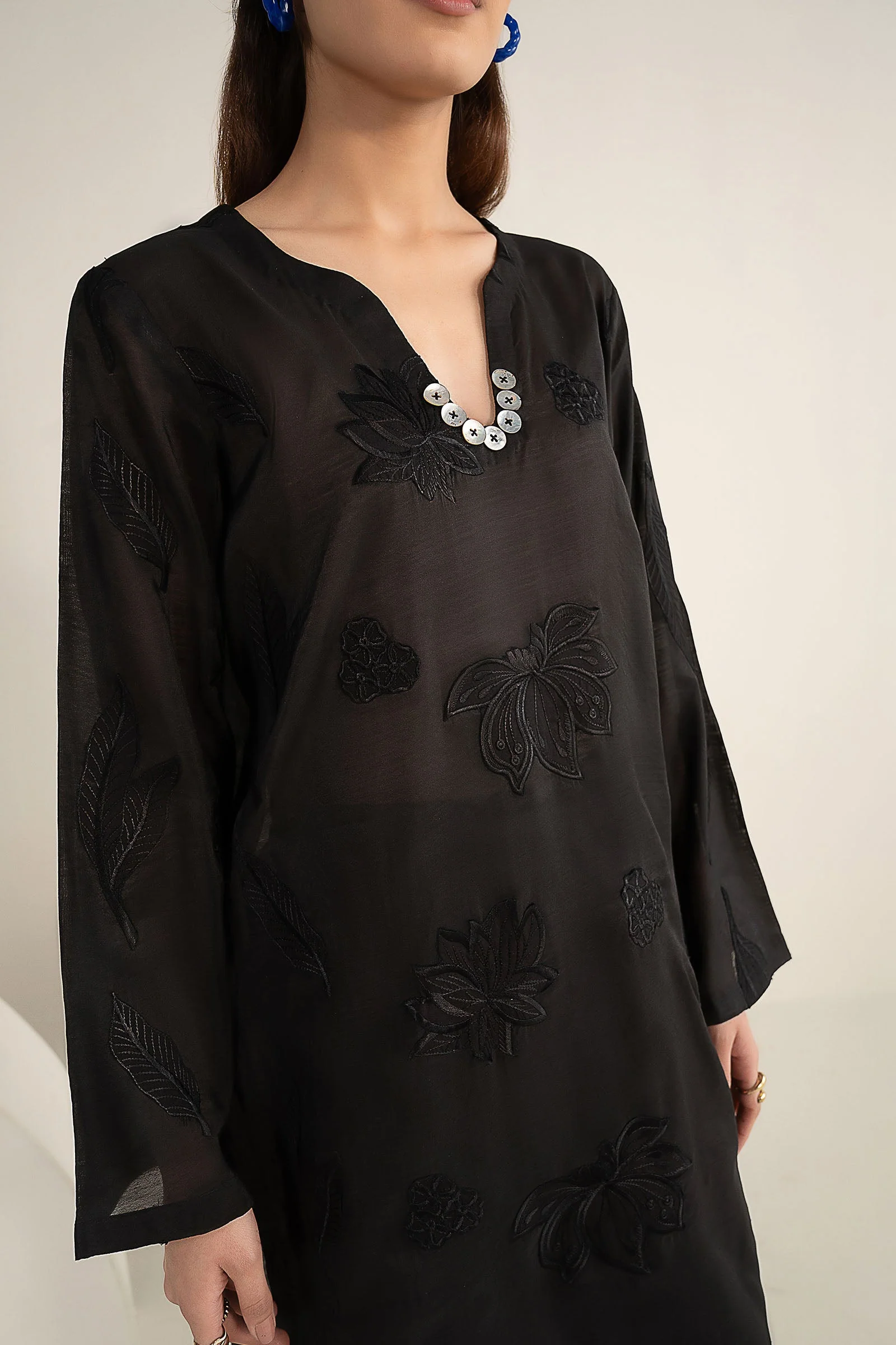 Embroidered Paper Lawn Shirt - Image 5