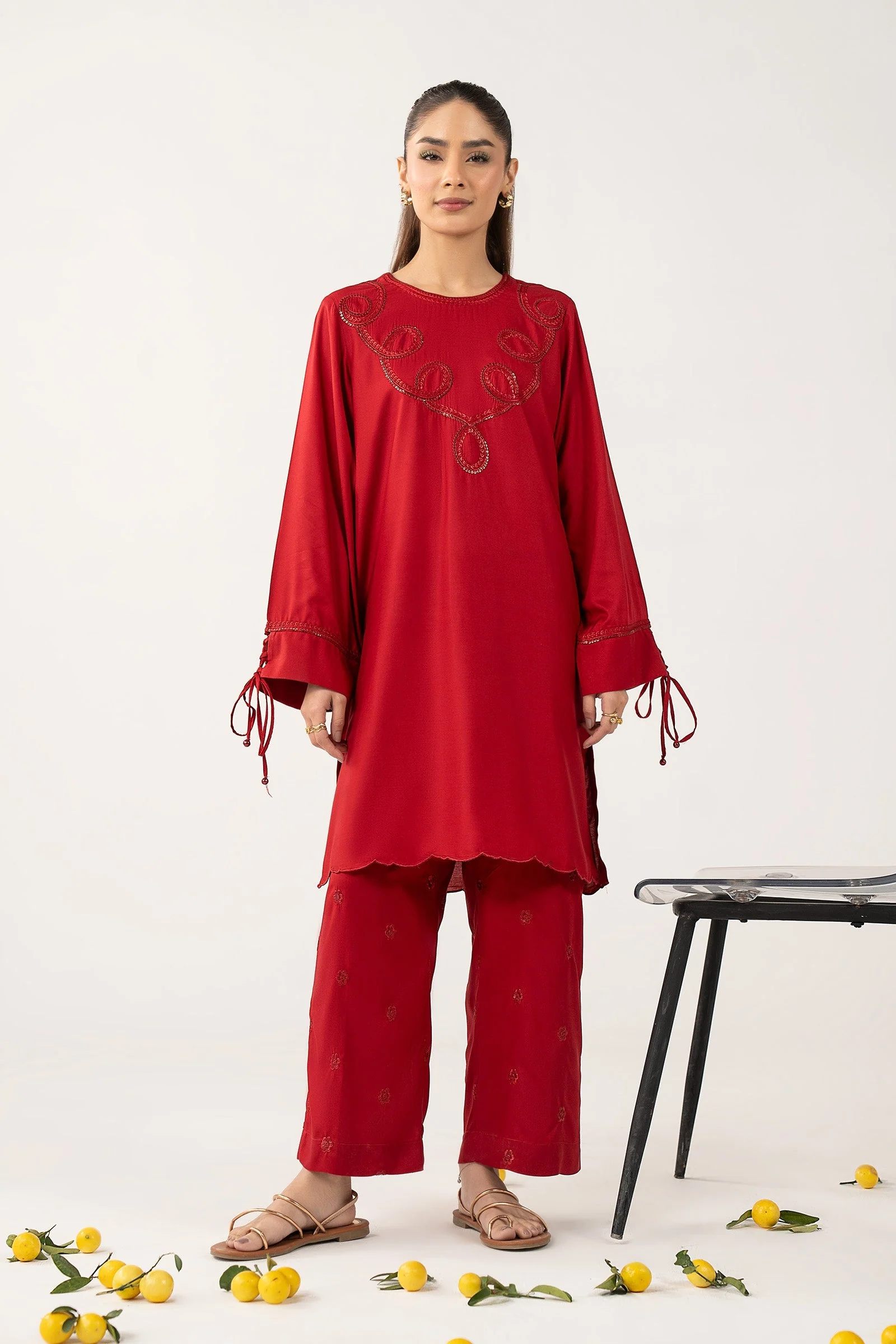 2 Pc Embroidered Arabic Lawn Suit - Image 2