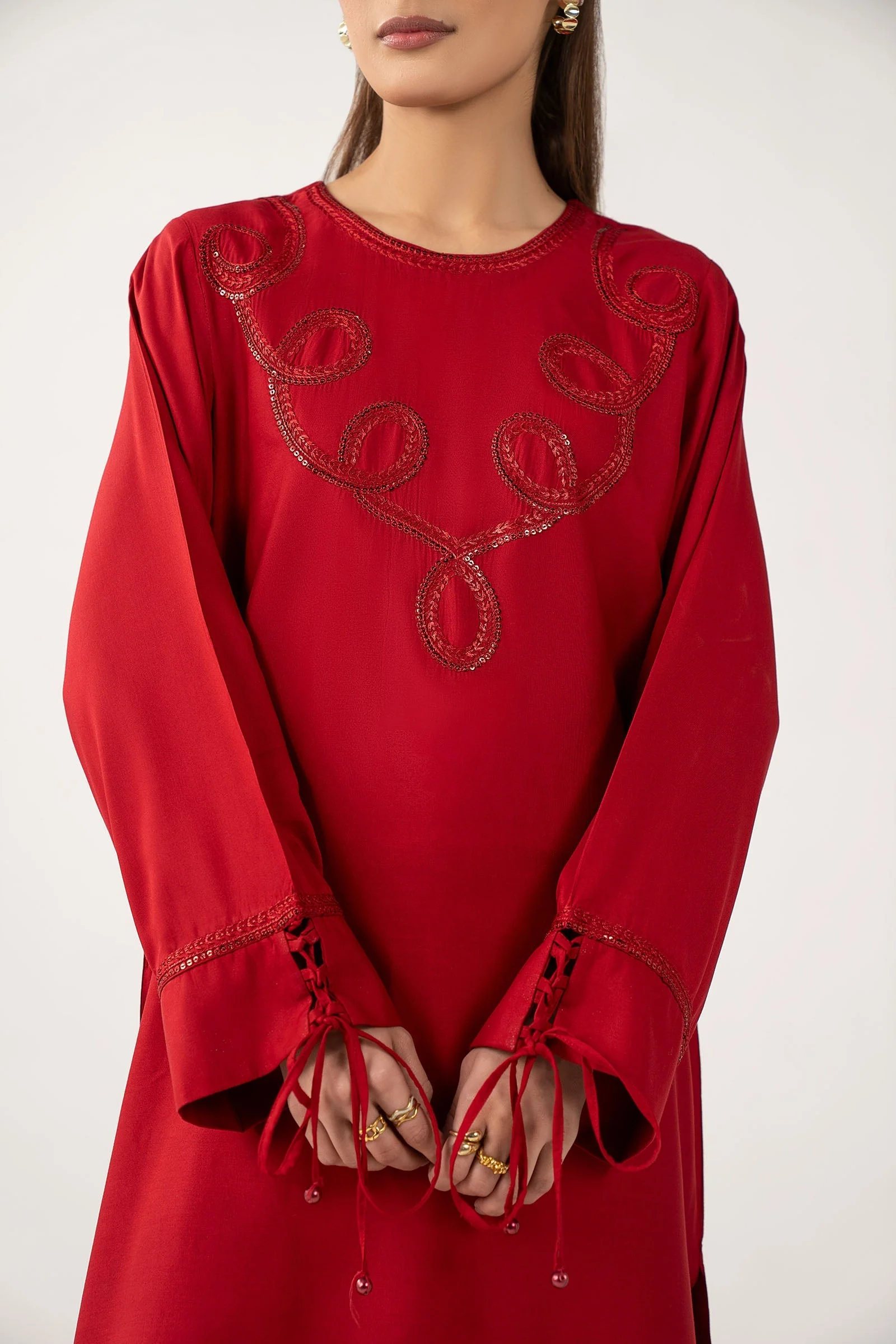 2 Pc Embroidered Arabic Lawn Suit - Image 5