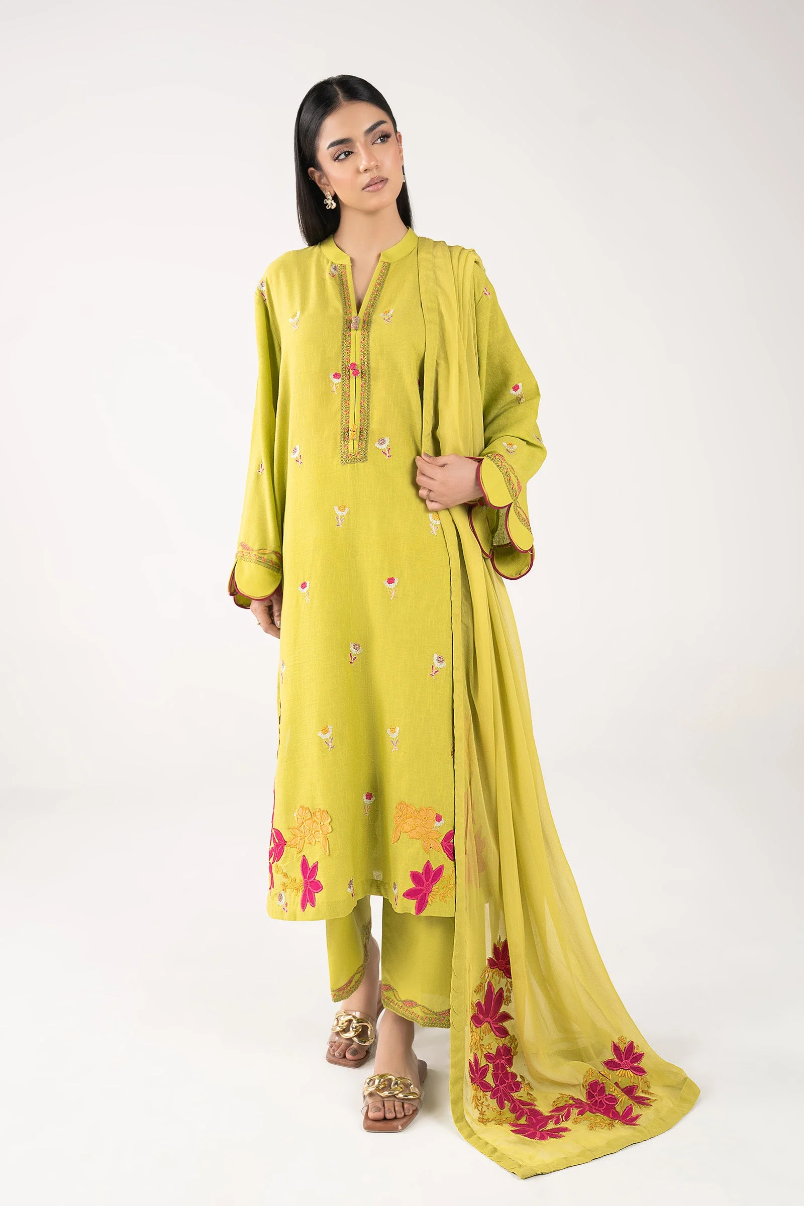 3 Pc Embroidered Lawn Suit - Image 2