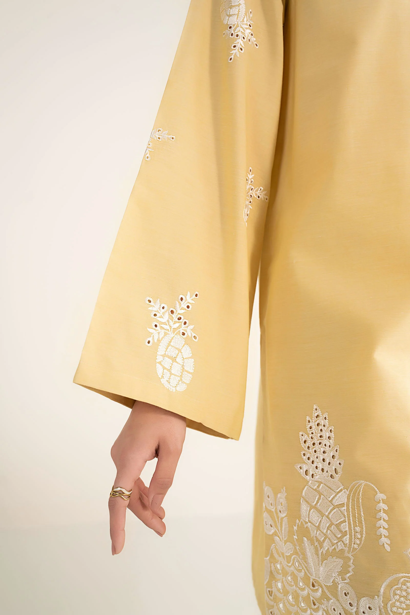 2 Pc Embroidered Cotton Chambray Suit - Image 5