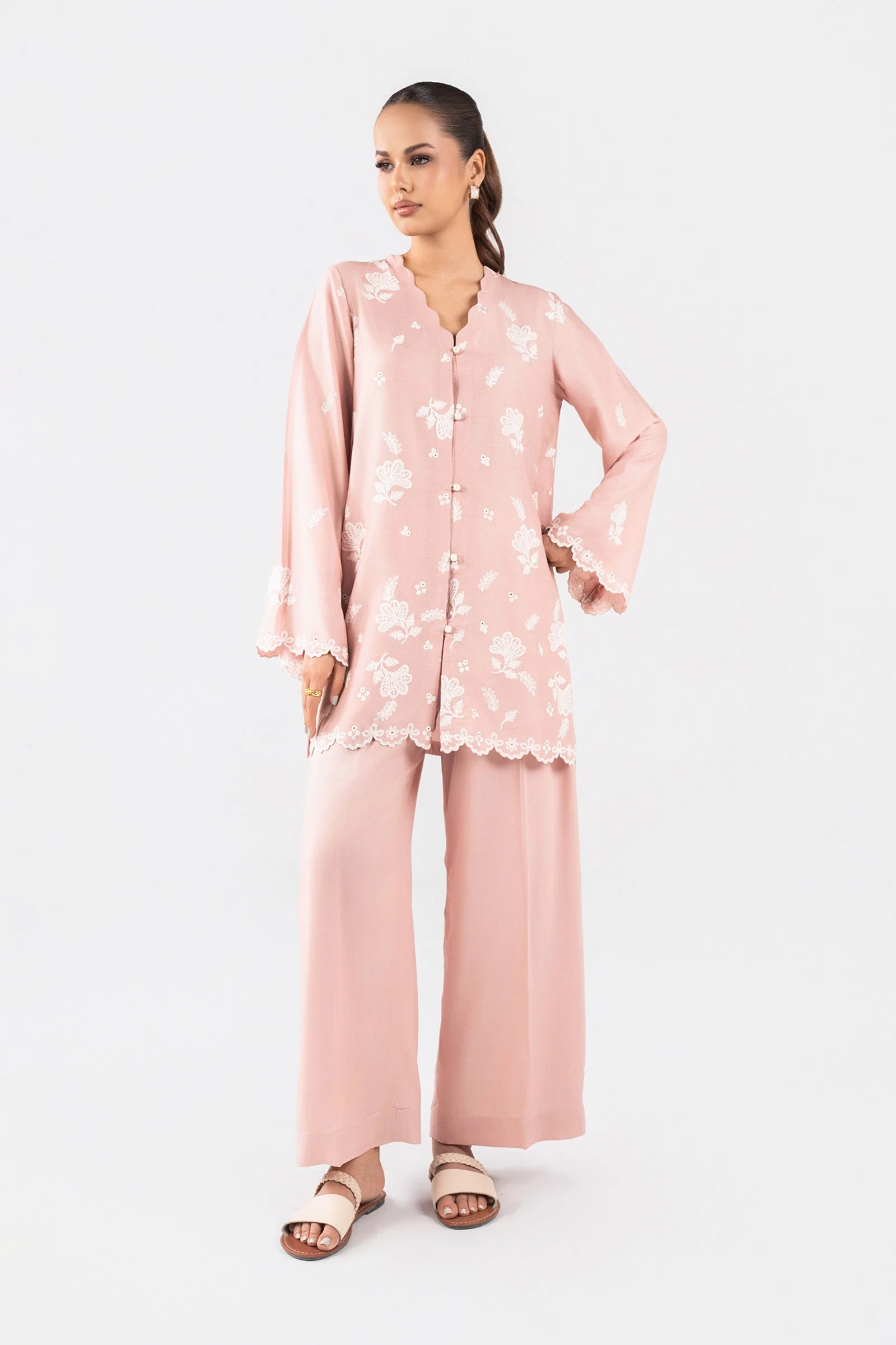 2 Pc Embroidered Arabic Lawn Suit - Image 2
