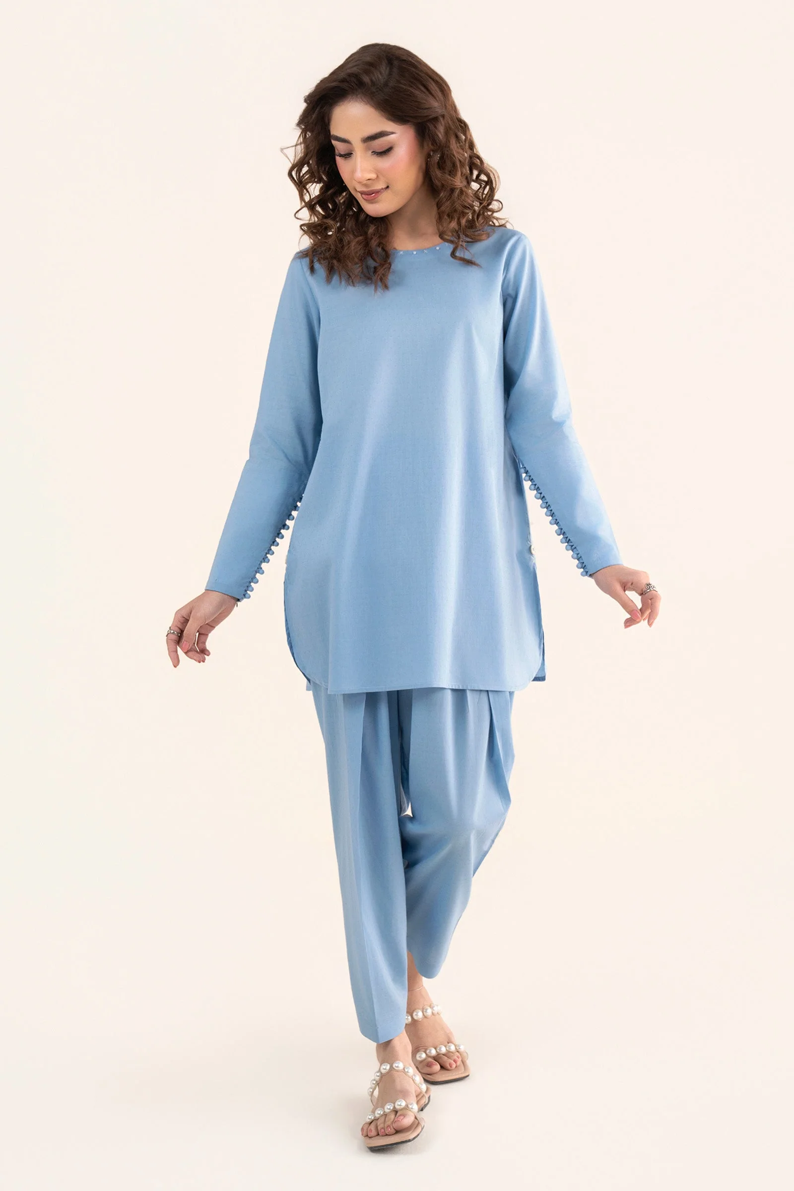 2 Pc Dyed Dobby Cotton Suit