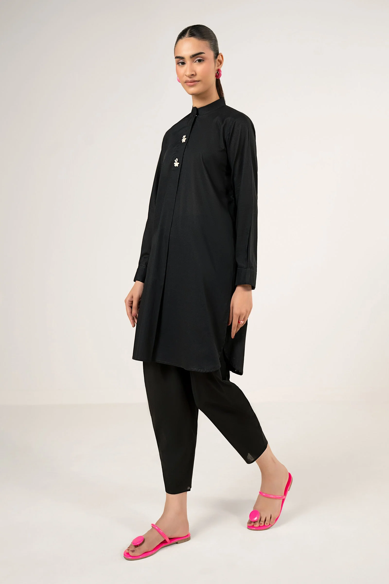 2 Pc Dyed Slub Lawn Suit - Image 3