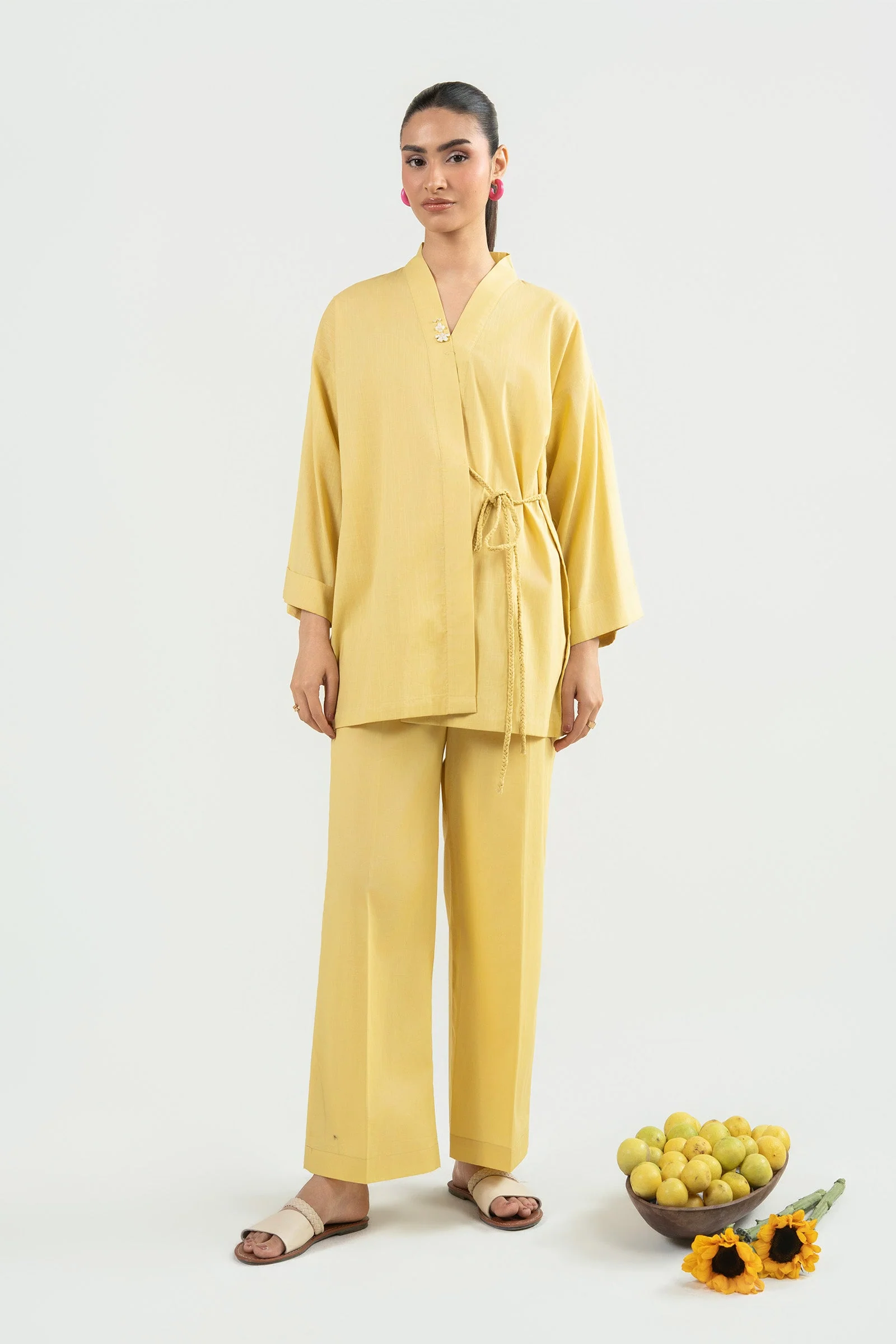 2 Pc Dyed Cotton Dobby Suit