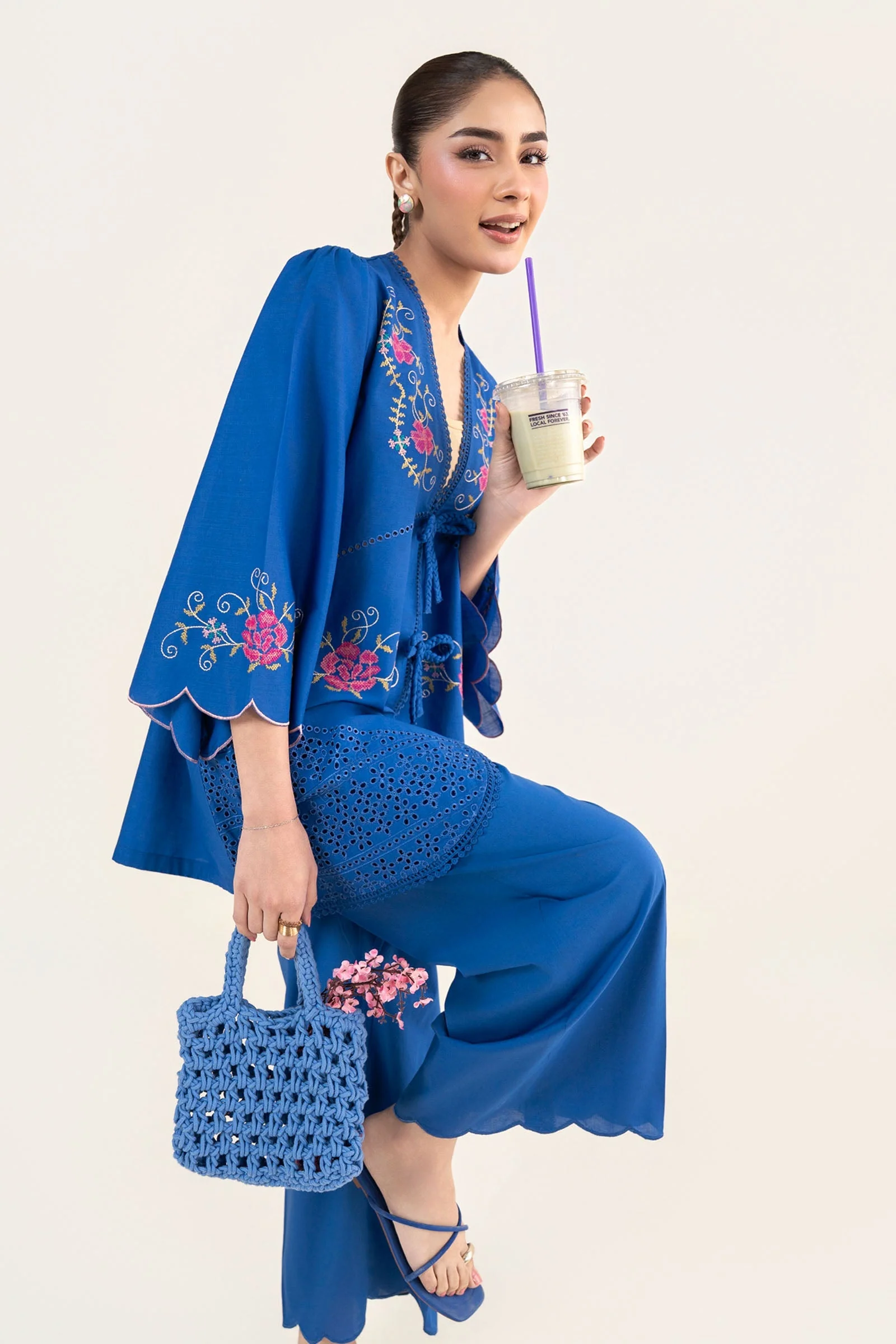 2 Pc Embroidered Crosshatch Suit - Image 6