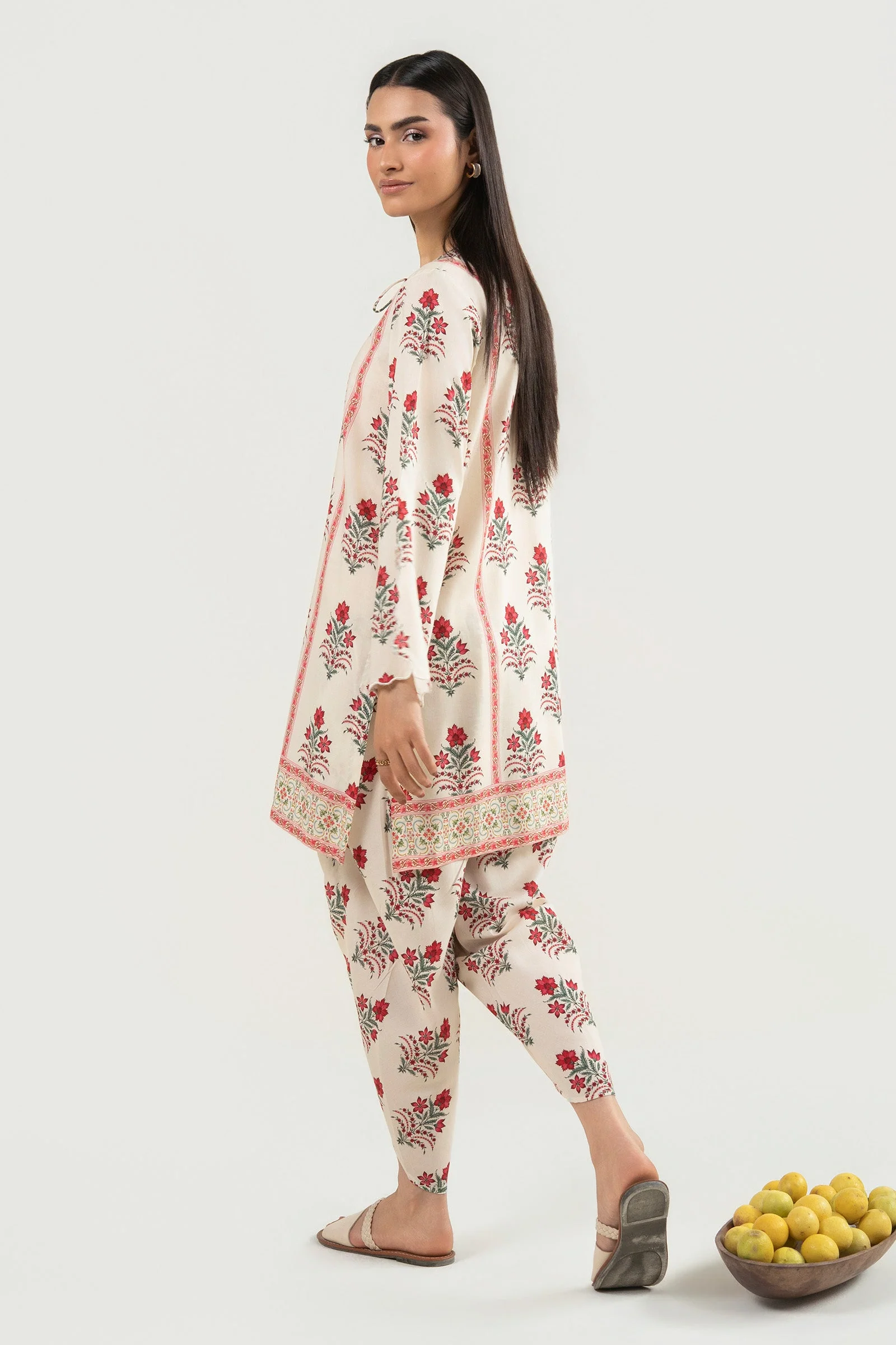 2 Pc Printed Arabic Lawn Suit - Image 12