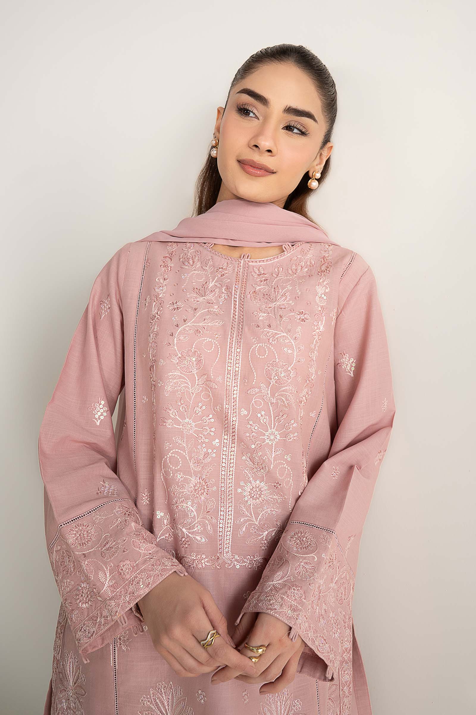 2 Pc Embroidered Arabic Lawn Suit - Image 3
