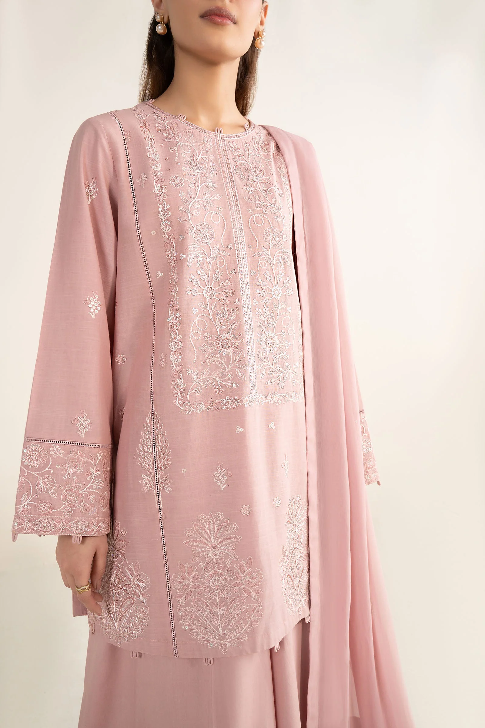 2 Pc Embroidered Arabic Lawn Suit - Image 4
