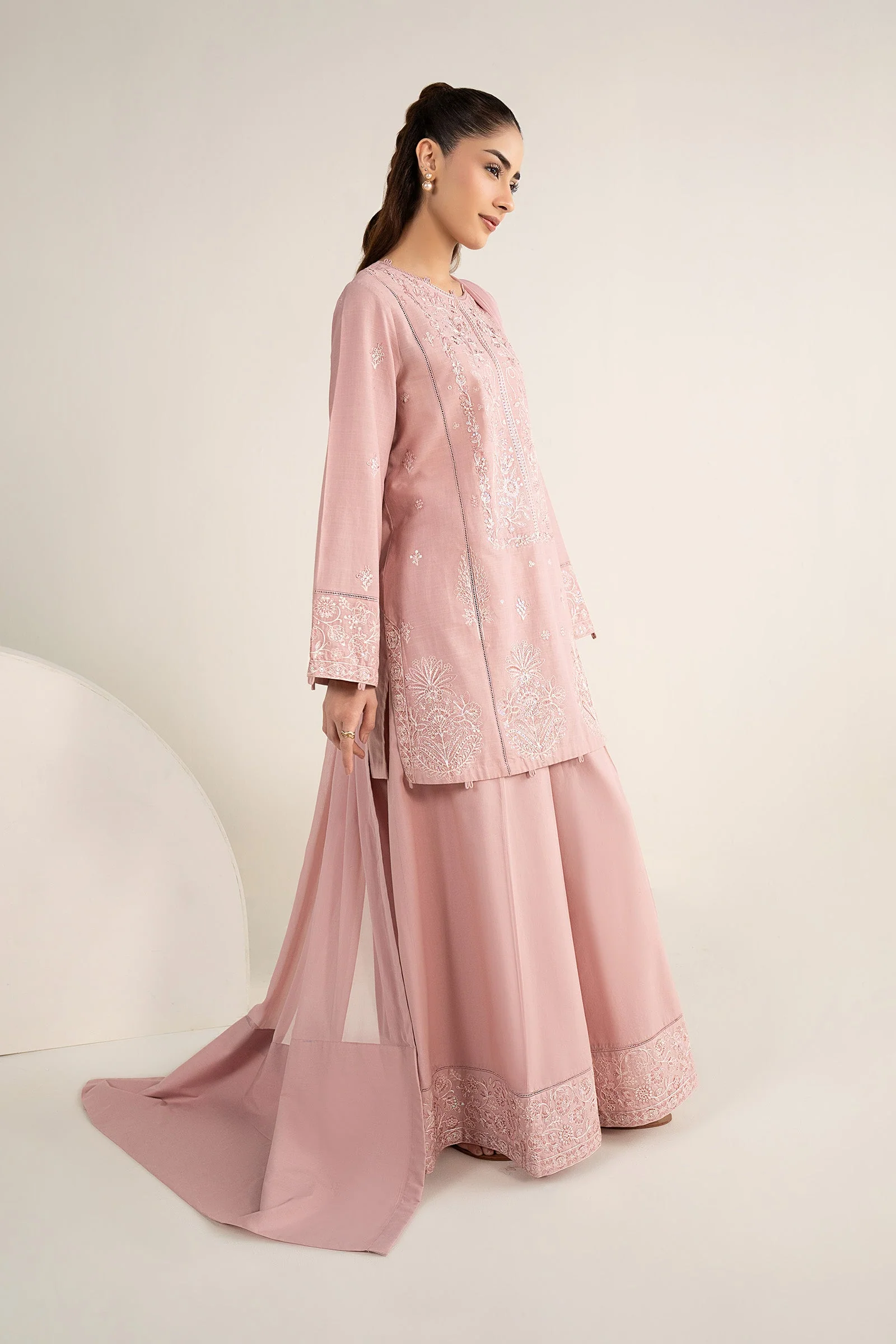 2 Pc Embroidered Arabic Lawn Suit - Image 7