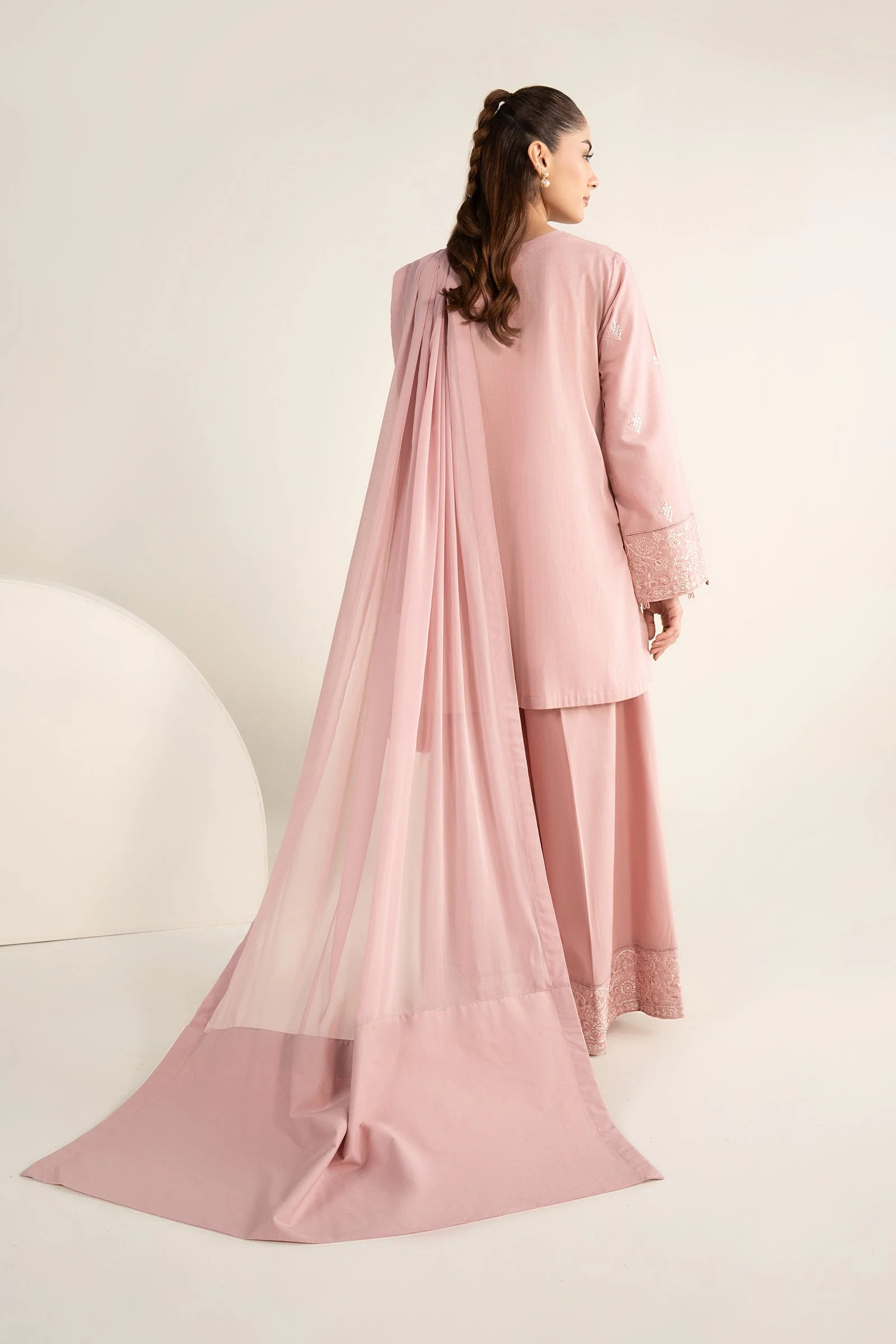 2 Pc Embroidered Arabic Lawn Suit - Image 8