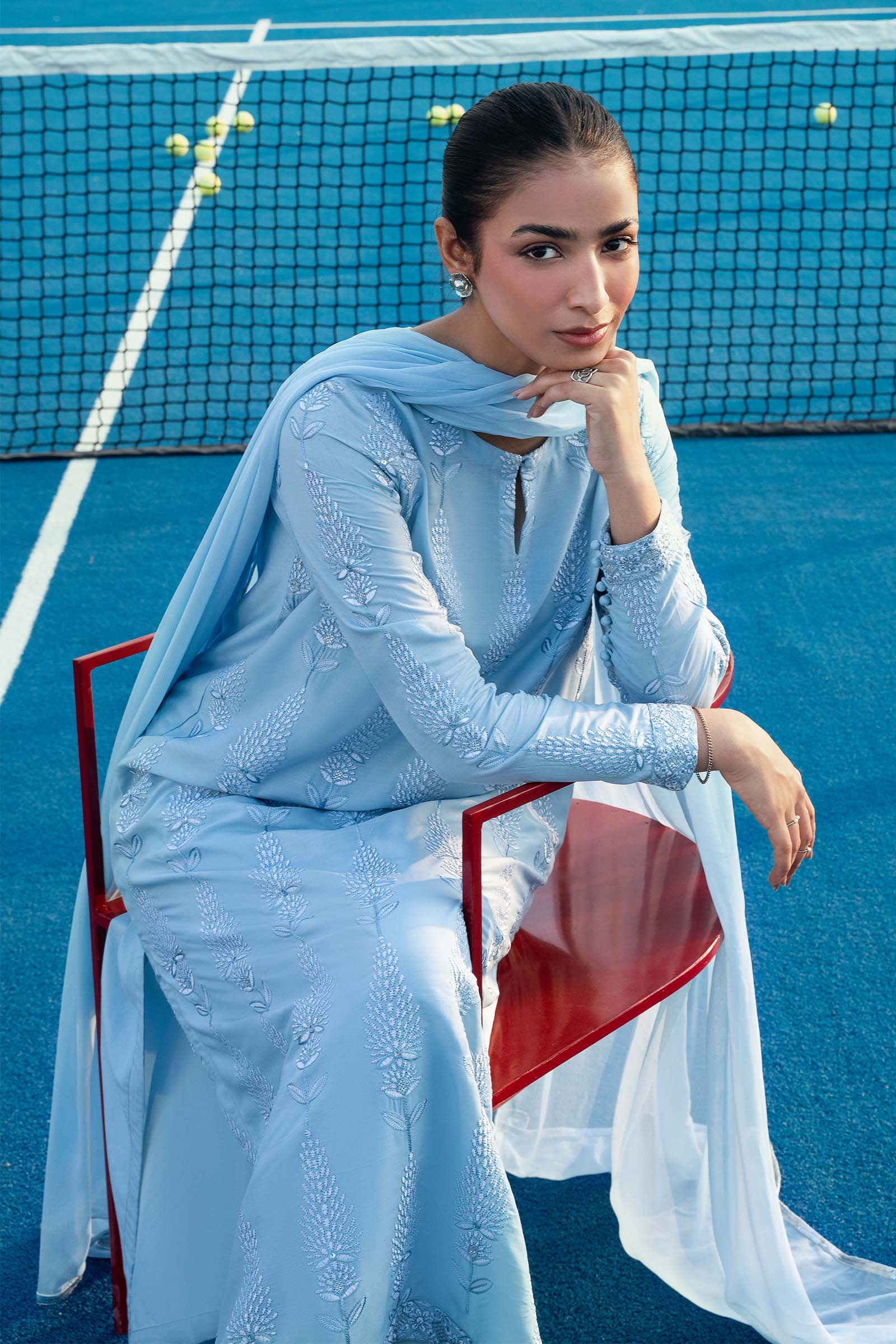 Dyed Chiffon Dupatta - Image 3