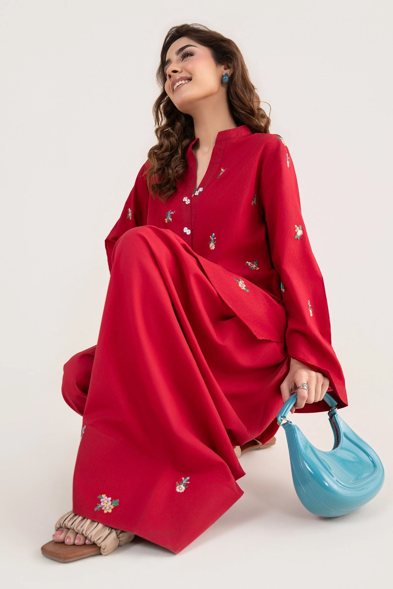 2 Pc Embroidered Dobby Cotton Suit - Image 2