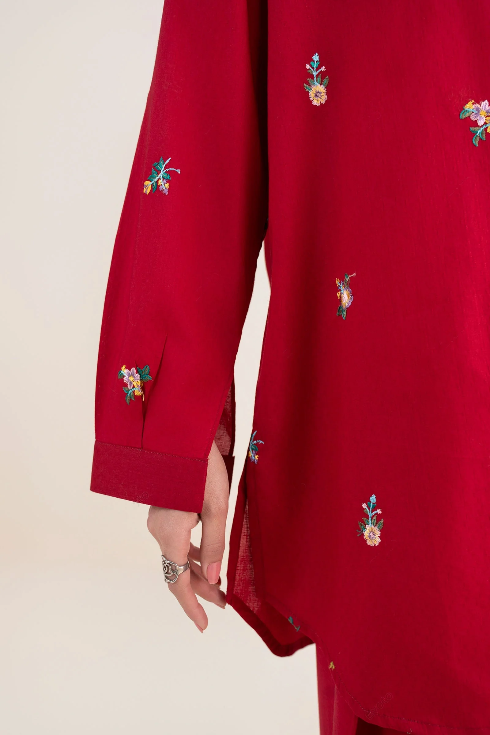2 Pc Embroidered Dobby Cotton Suit - Image 6