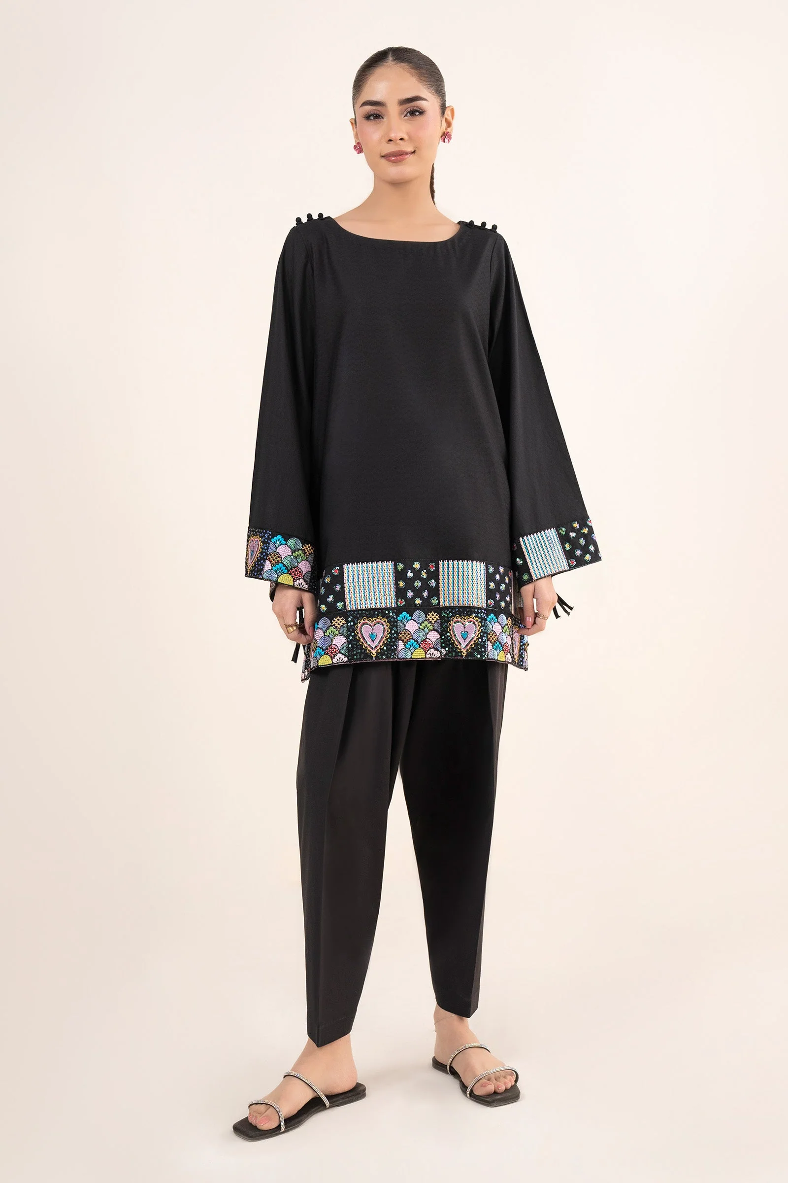 2 Pc Embroidered Dobby Cotton Suit - Image 2