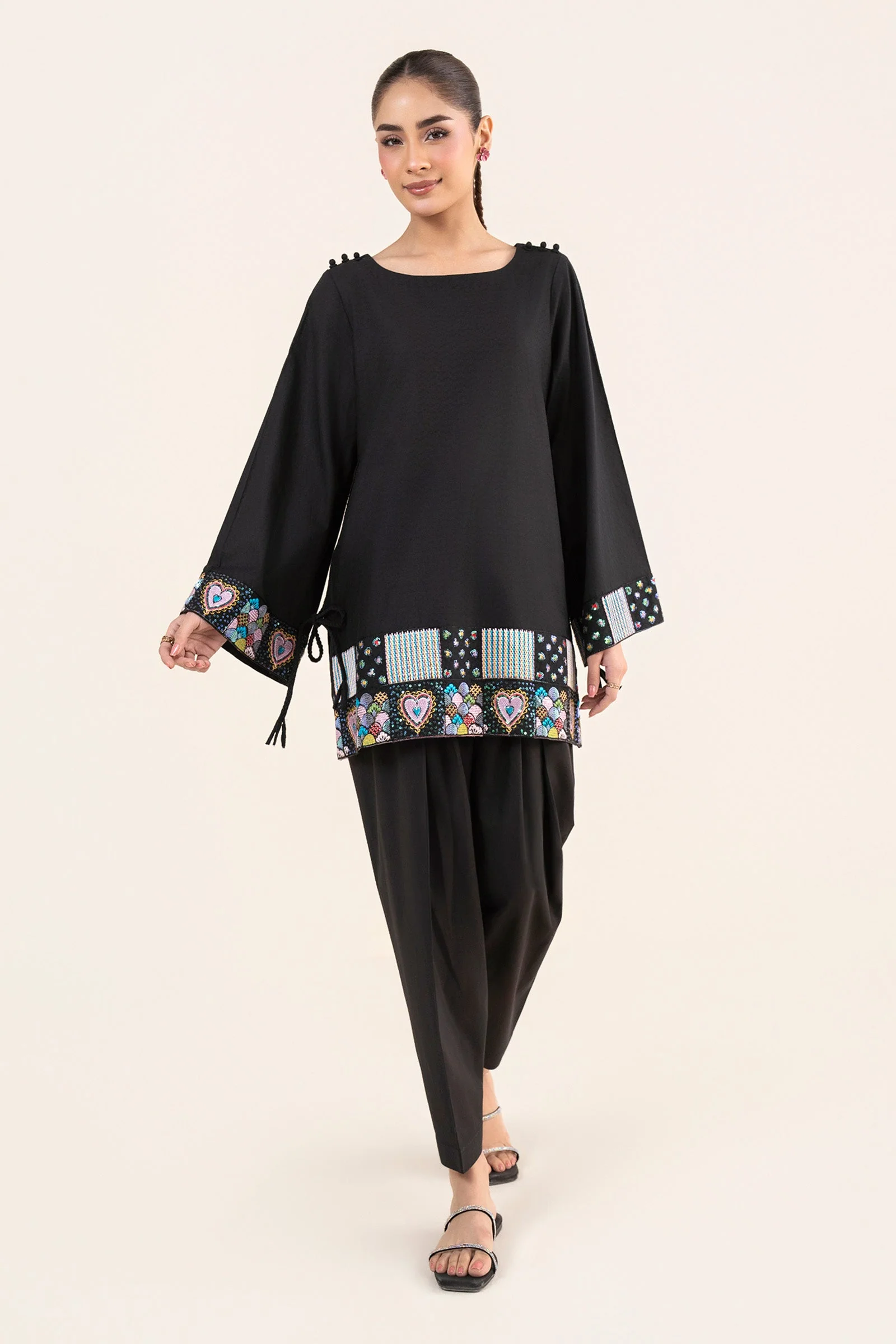 2 Pc Embroidered Dobby Cotton Suit - Image 3