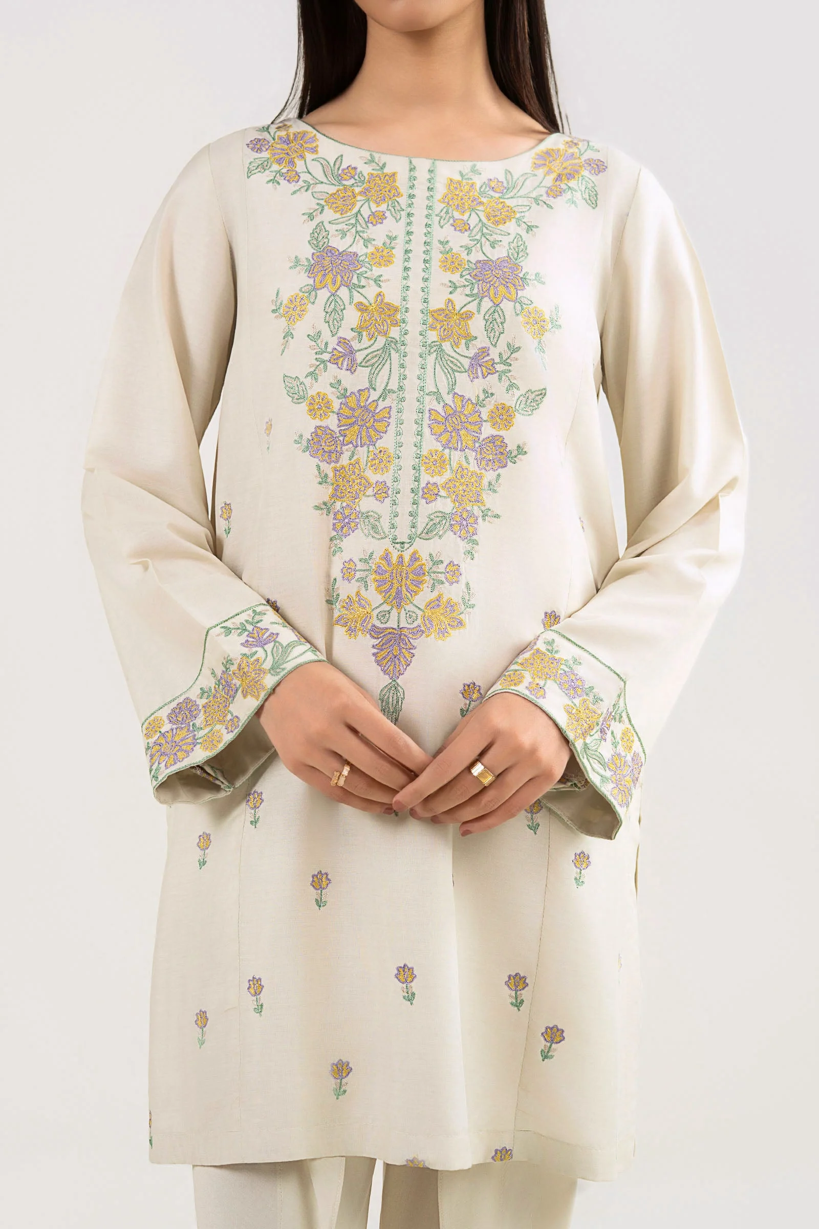 2 Pc Embroidered Arabic Lawn Suit - Image 4