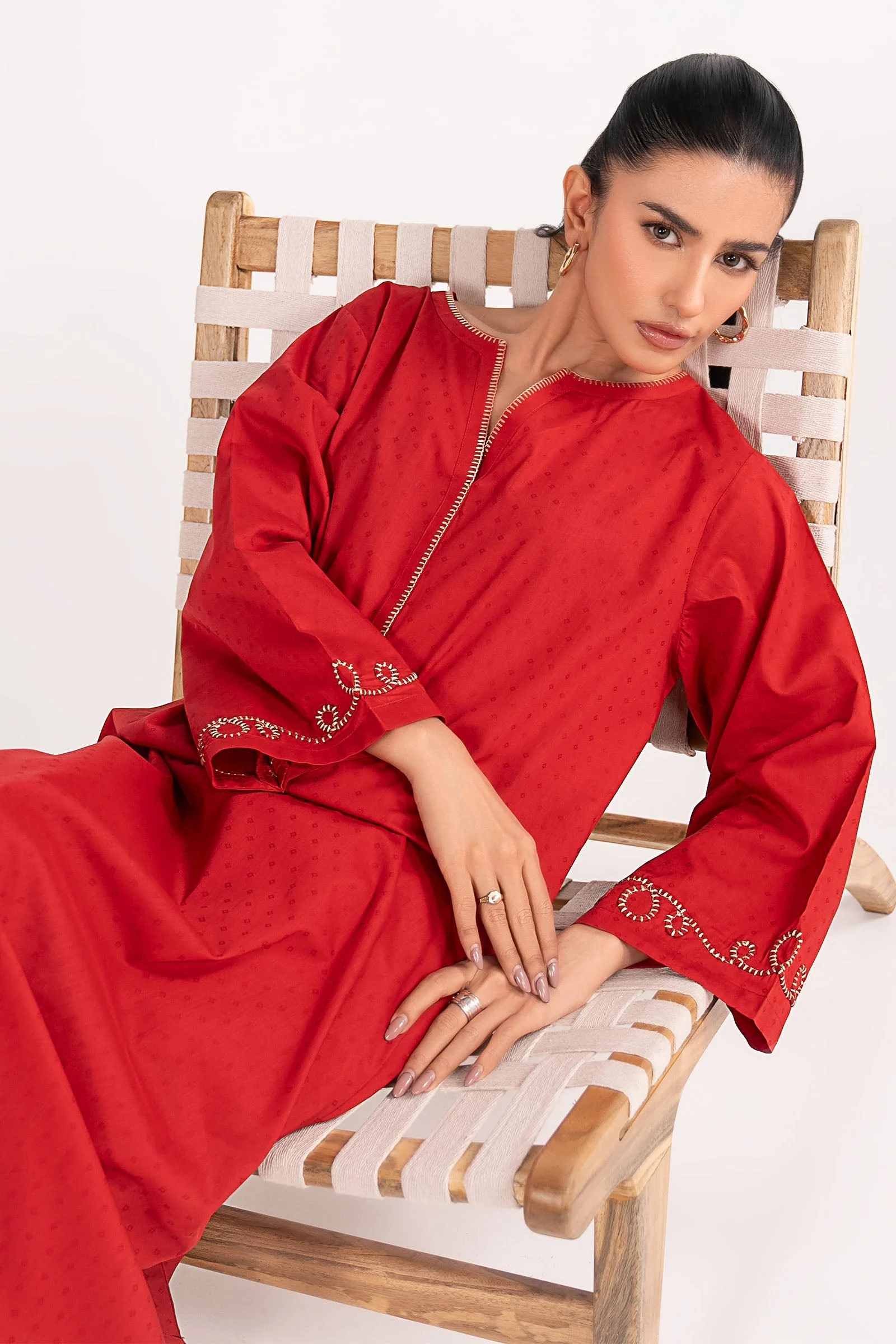 2 Pc Dyed Dobby Cotton Suit - Image 4