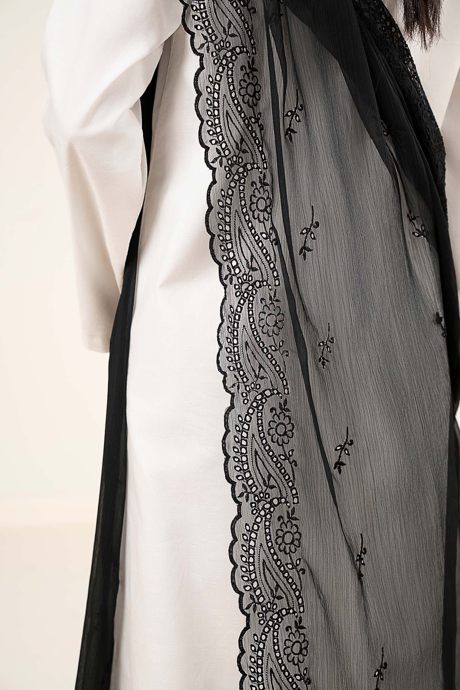 Embroidered Cationic Chiffon Dupatta - Image 3