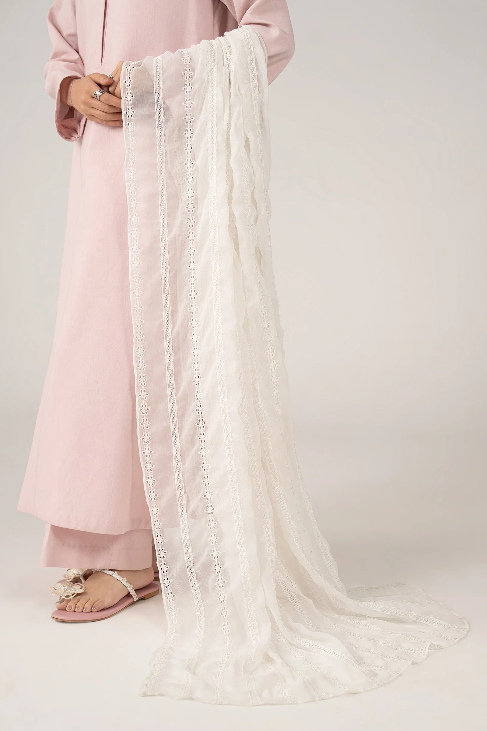 Embroidered Cationic Chiffon Dupatta - Image 3