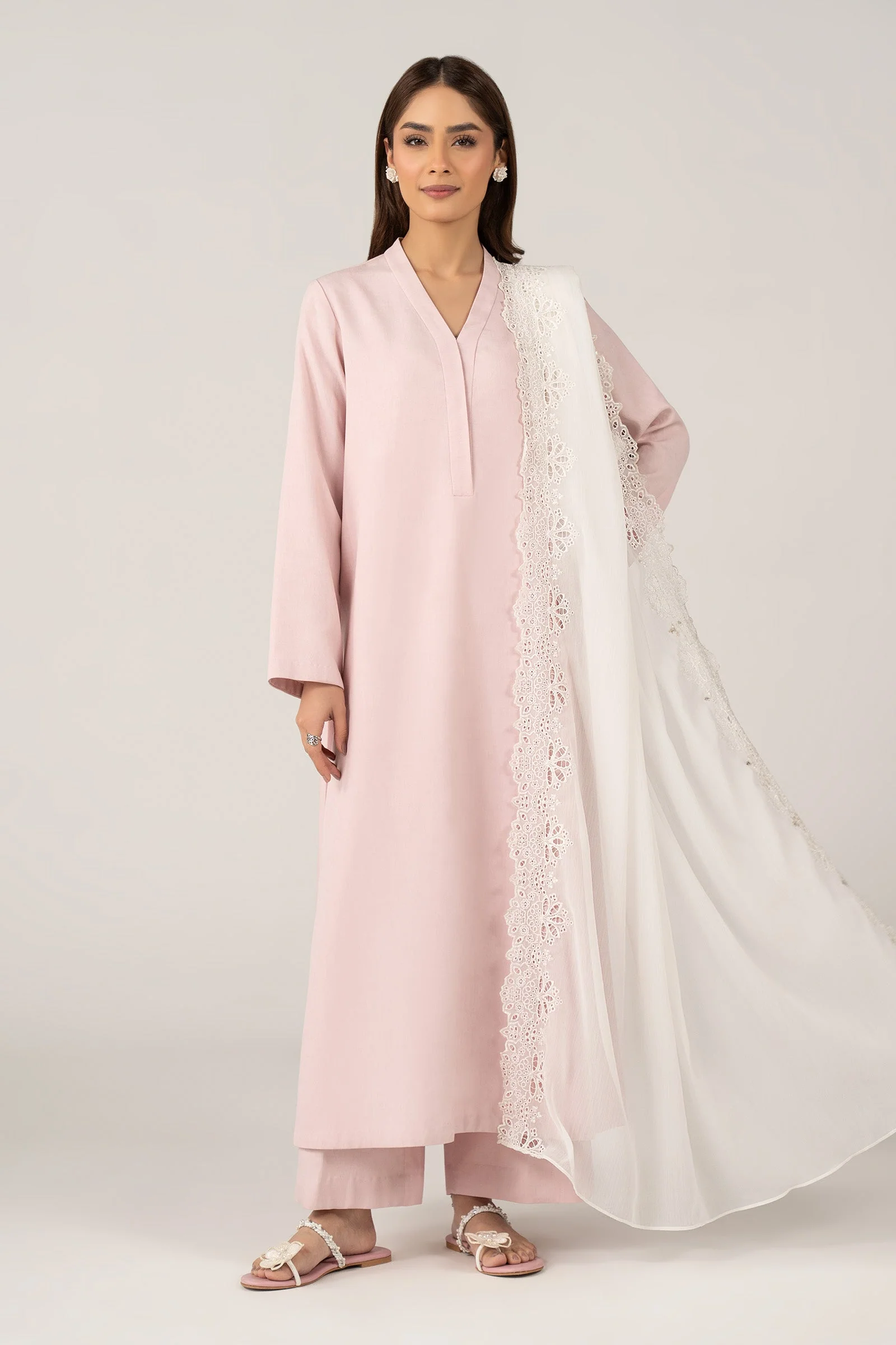 Embroidered Cationic Chiffon Dupatta - Image 4