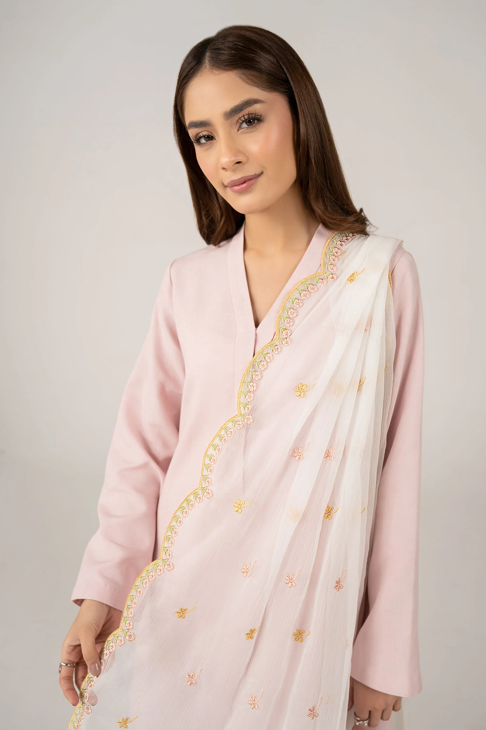 Embroidered Cationic Chiffon Dupatta - Image 2