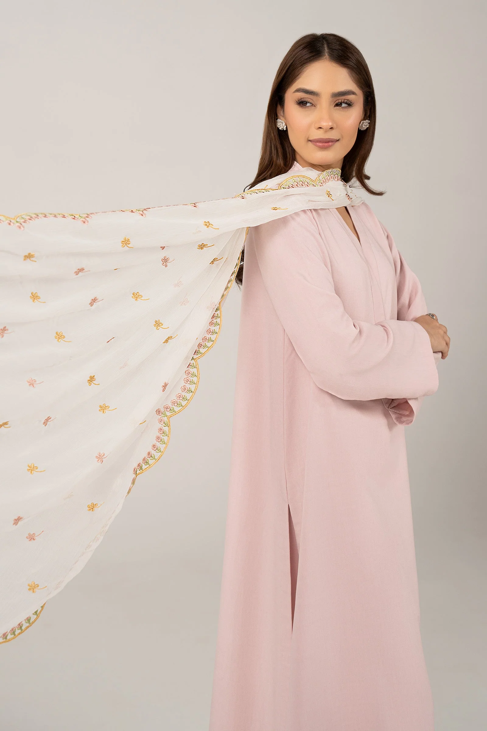 Embroidered Cationic Chiffon Dupatta - Image 3