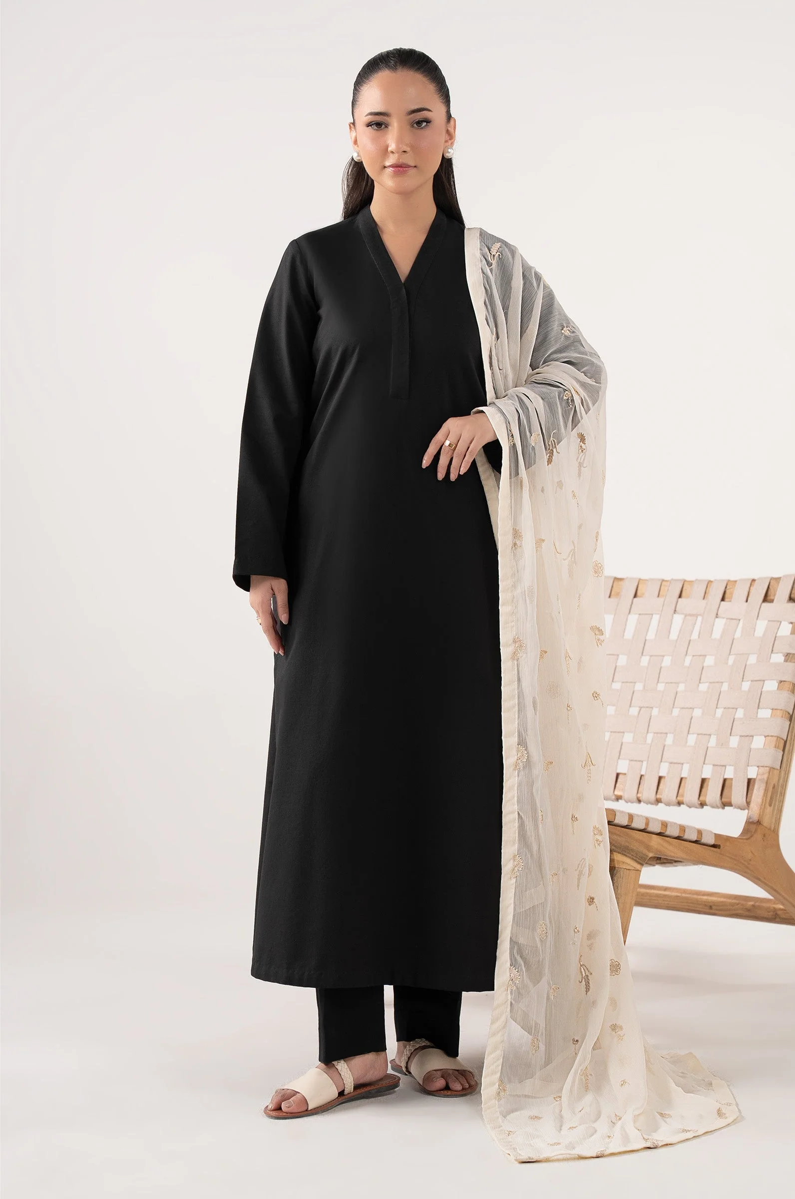 Embroidered Cationic Chiffon Dupatta