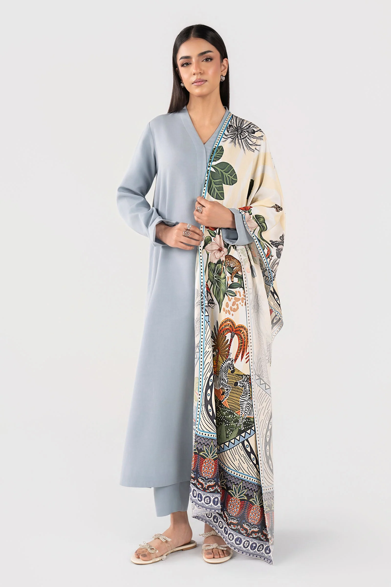 Printed Arabic Lawn Scarf - Image 4
