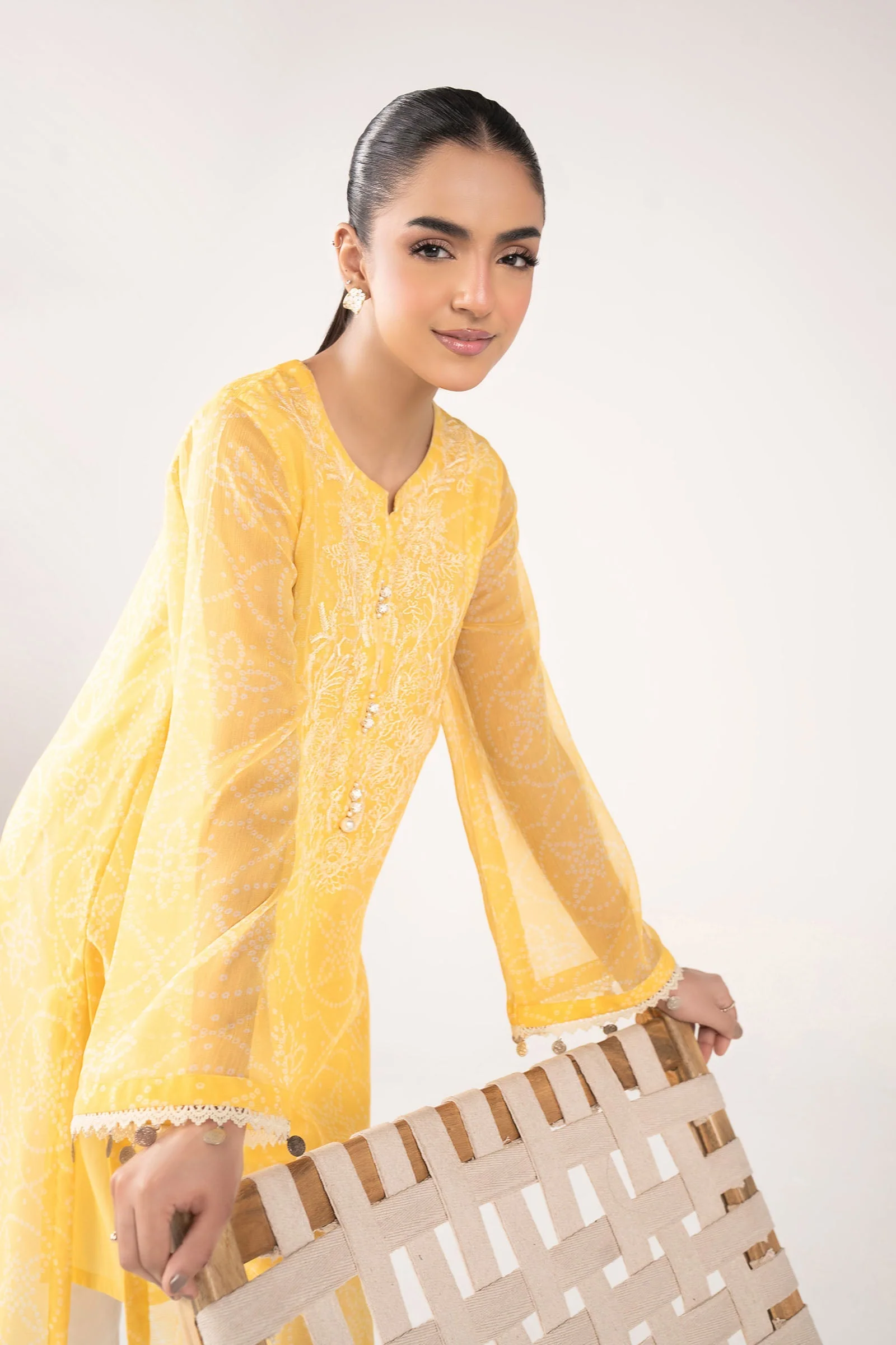 Embroidered Cationic Chiffon Shirt - Image 2