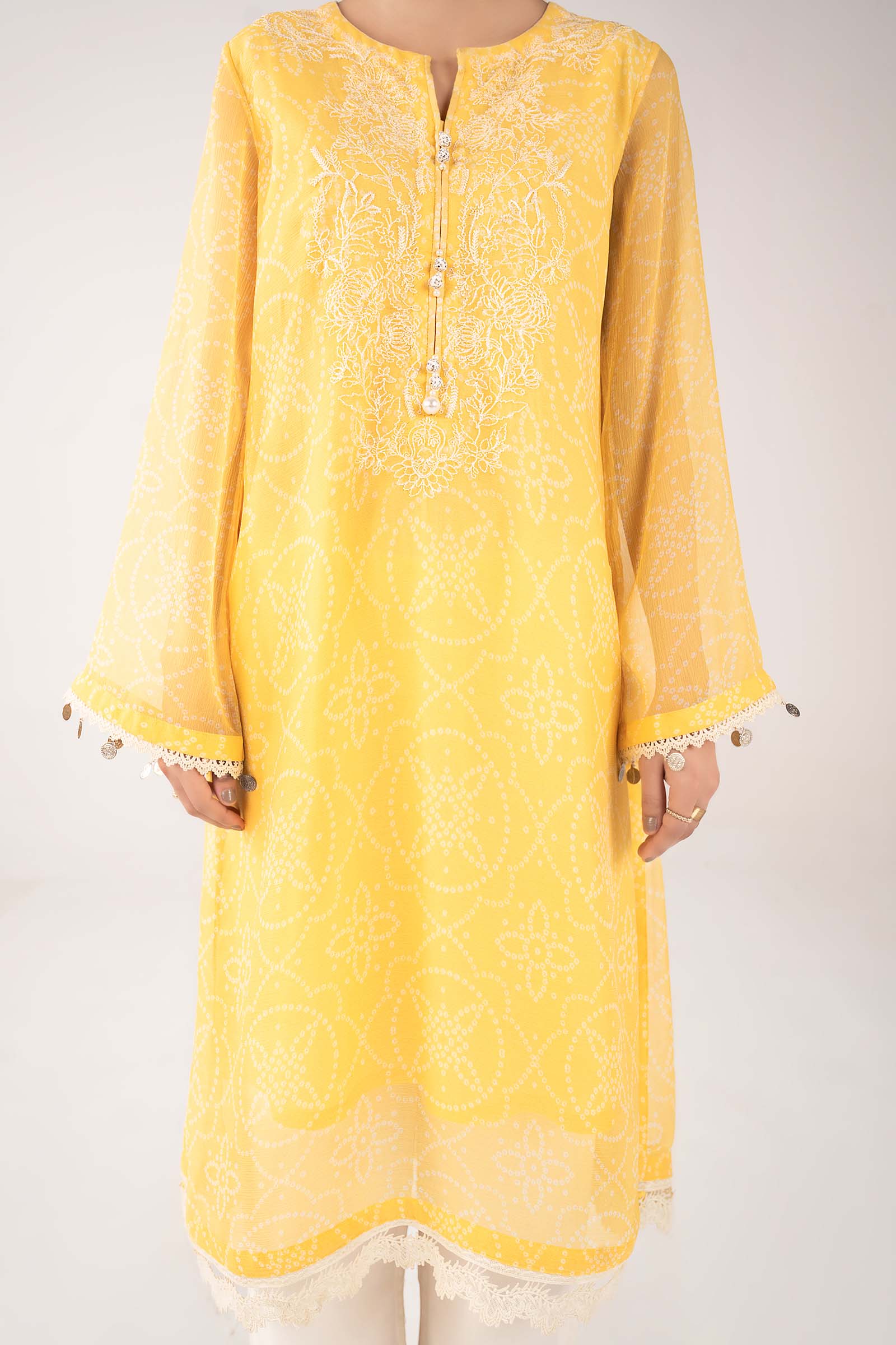 Embroidered Cationic Chiffon Shirt - Image 5