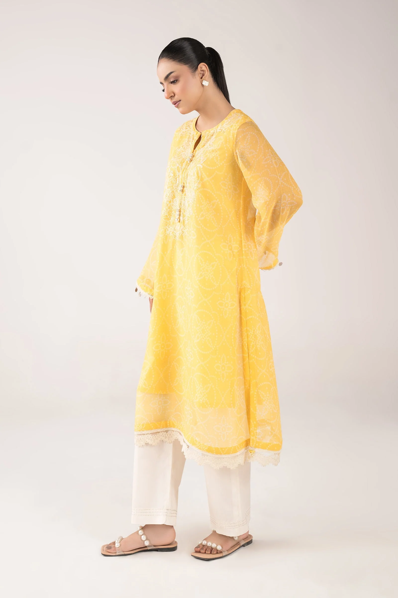 Embroidered Cationic Chiffon Shirt - Image 6