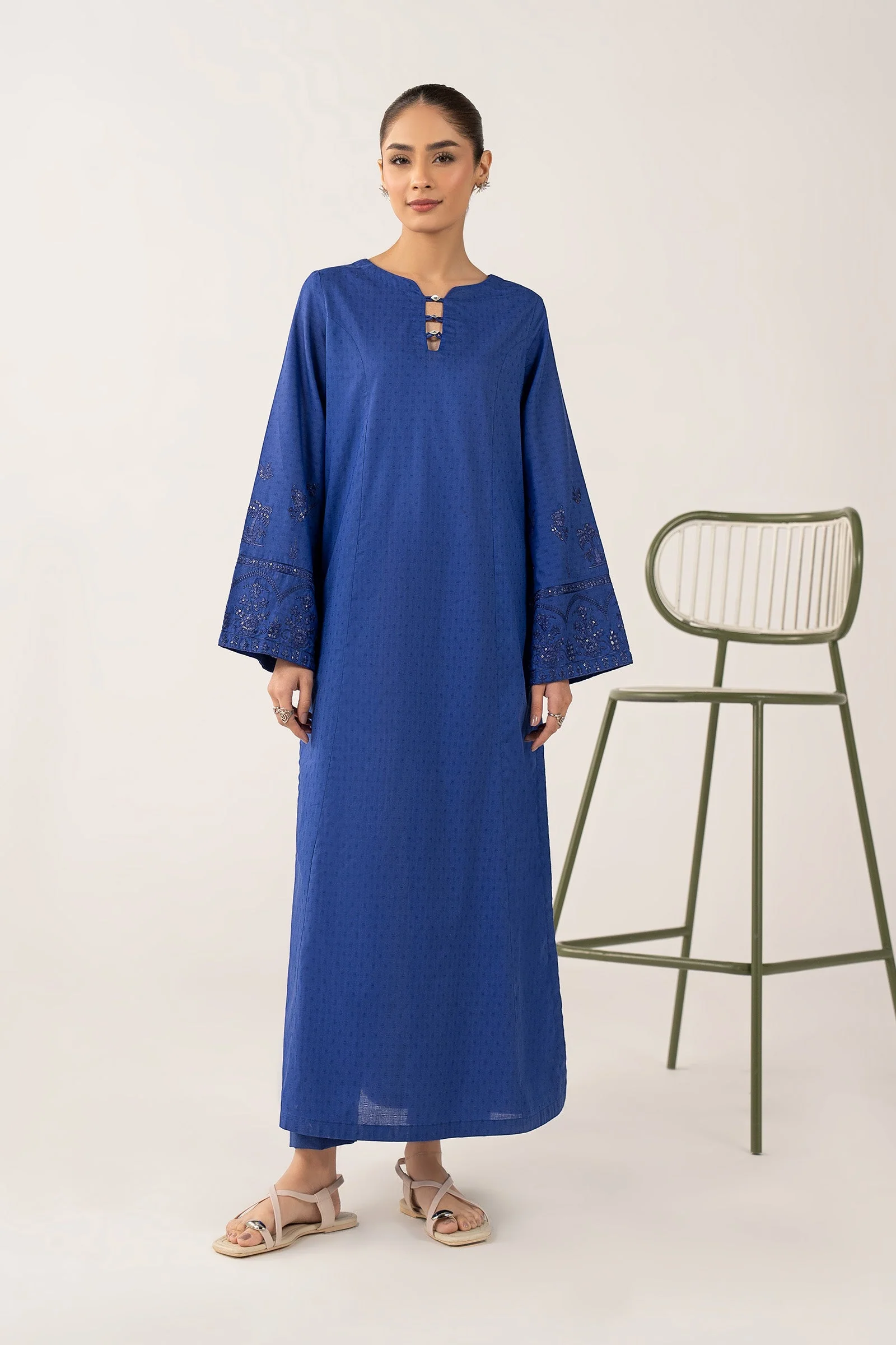 Embroidered Dobby Cotton Shirt - Image 2