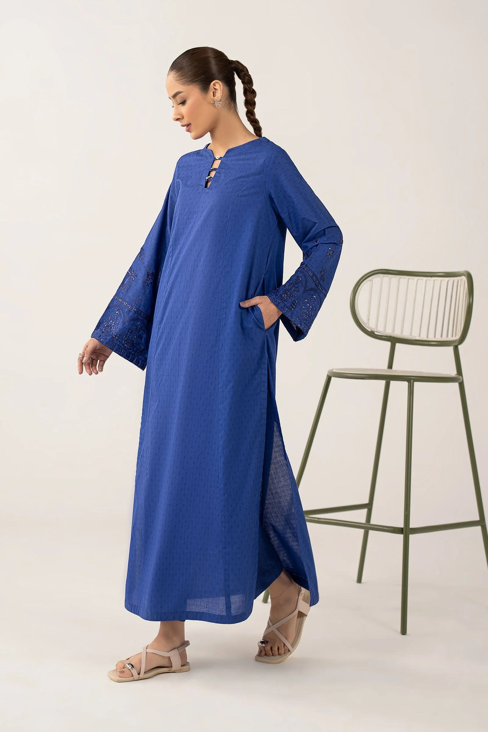 Embroidered Dobby Cotton Shirt - Image 5