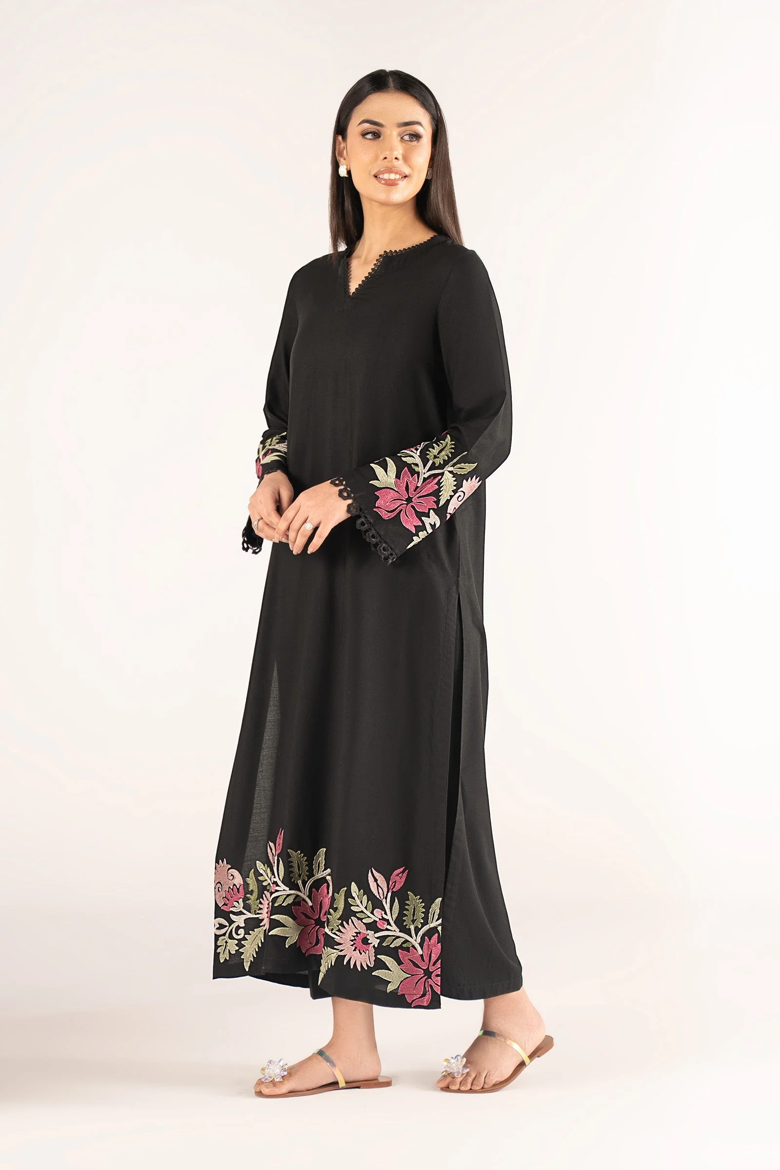 Embroidered Slub Lawn Shirt - Image 6