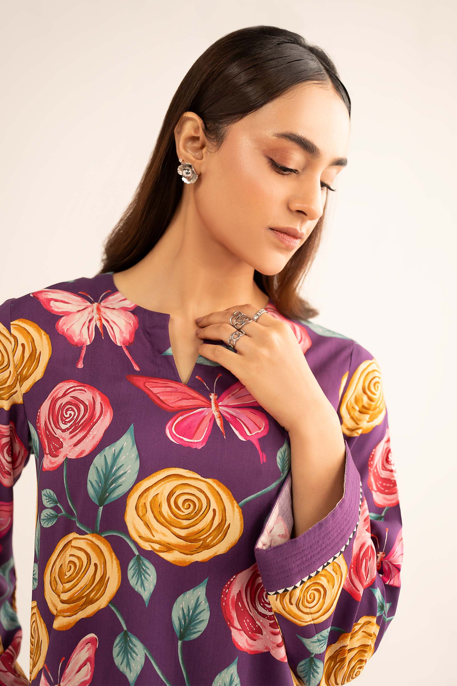 Printed Arabic Lawn Shirt - Image 2