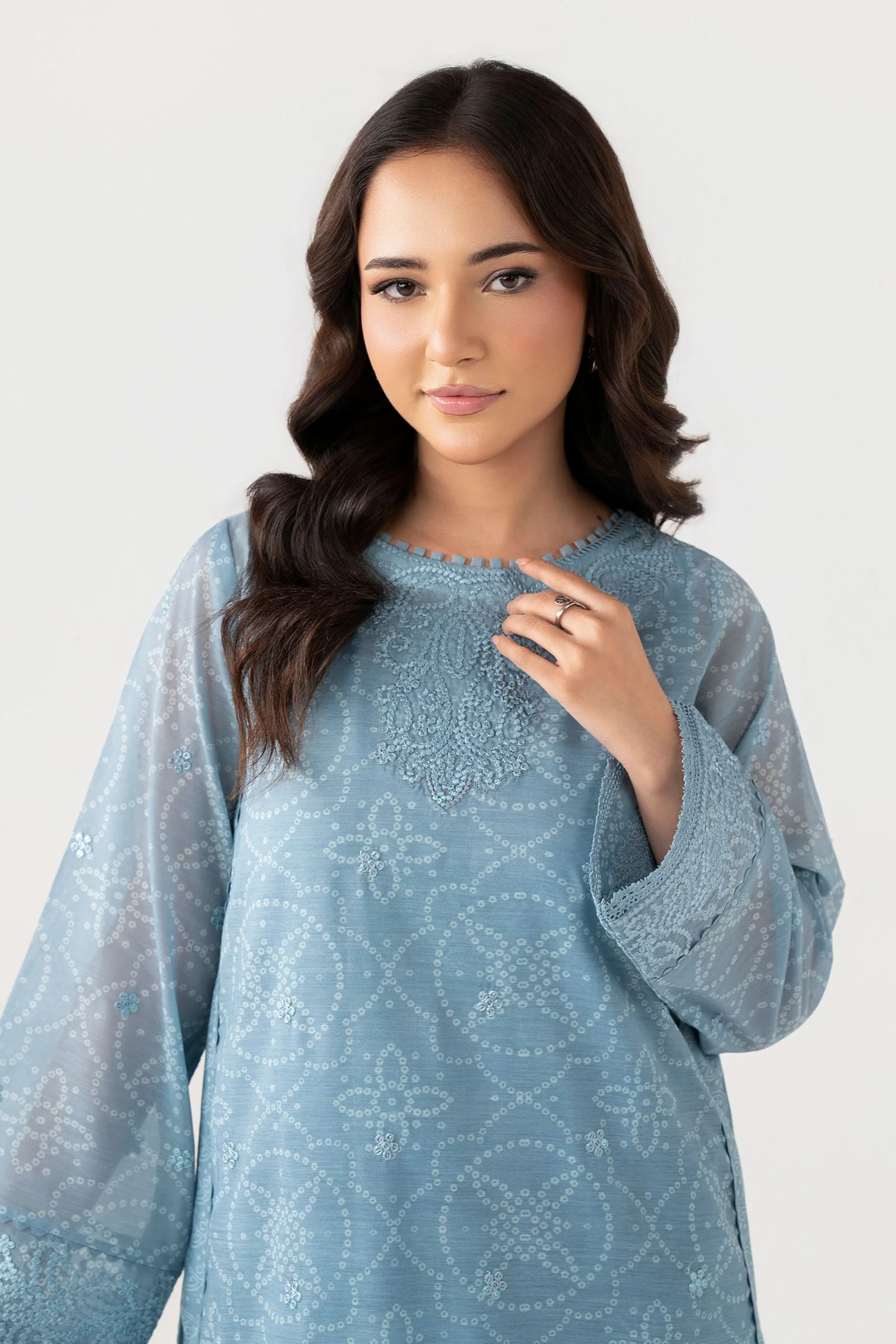 Embroidered Paper Lawn Shirt - Image 2