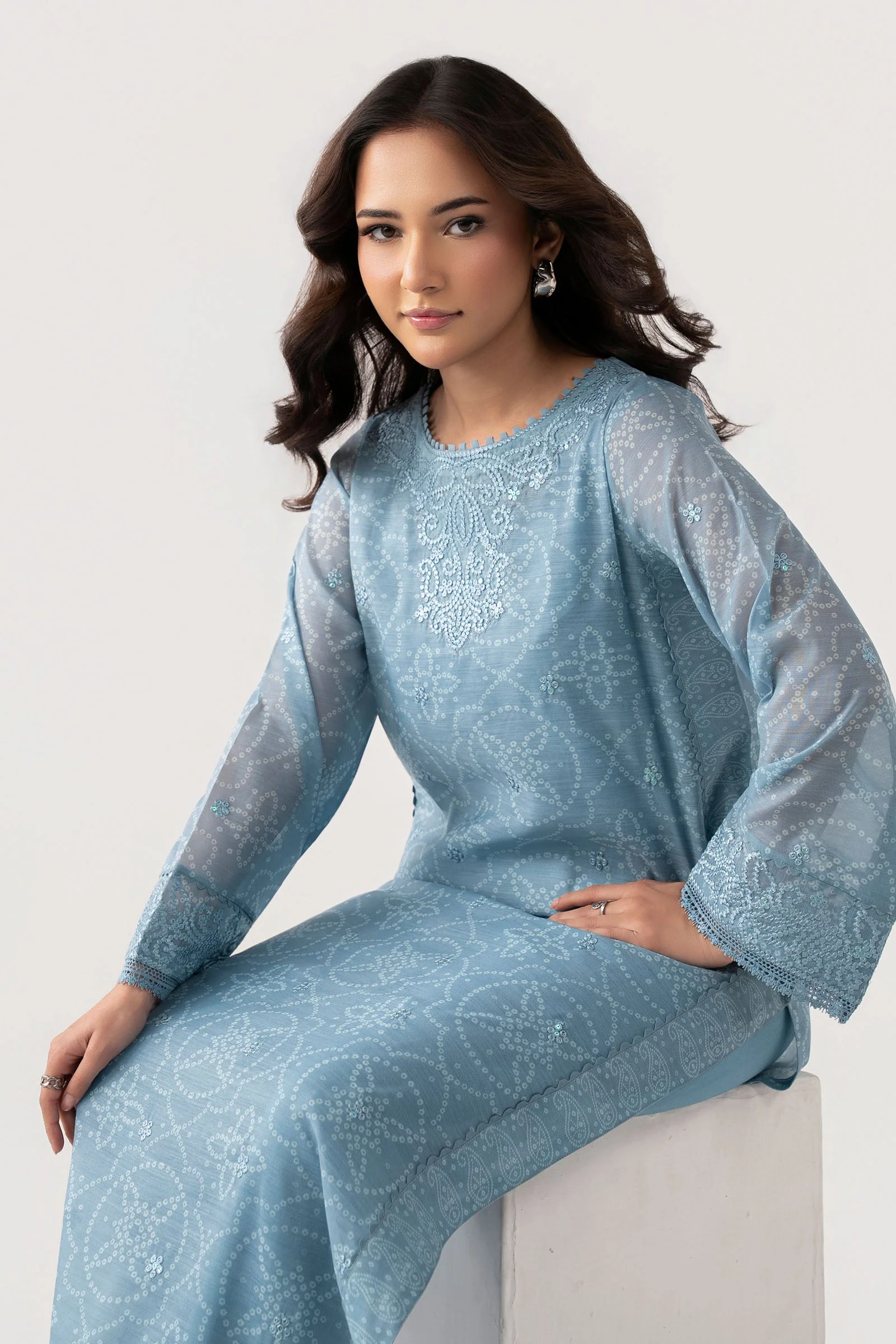 Embroidered Paper Lawn Shirt - Image 4