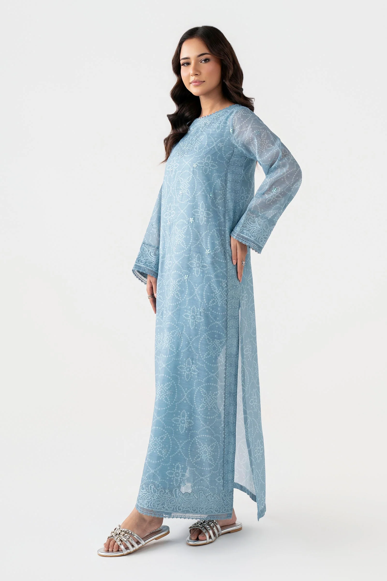 Embroidered Paper Lawn Shirt - Image 6
